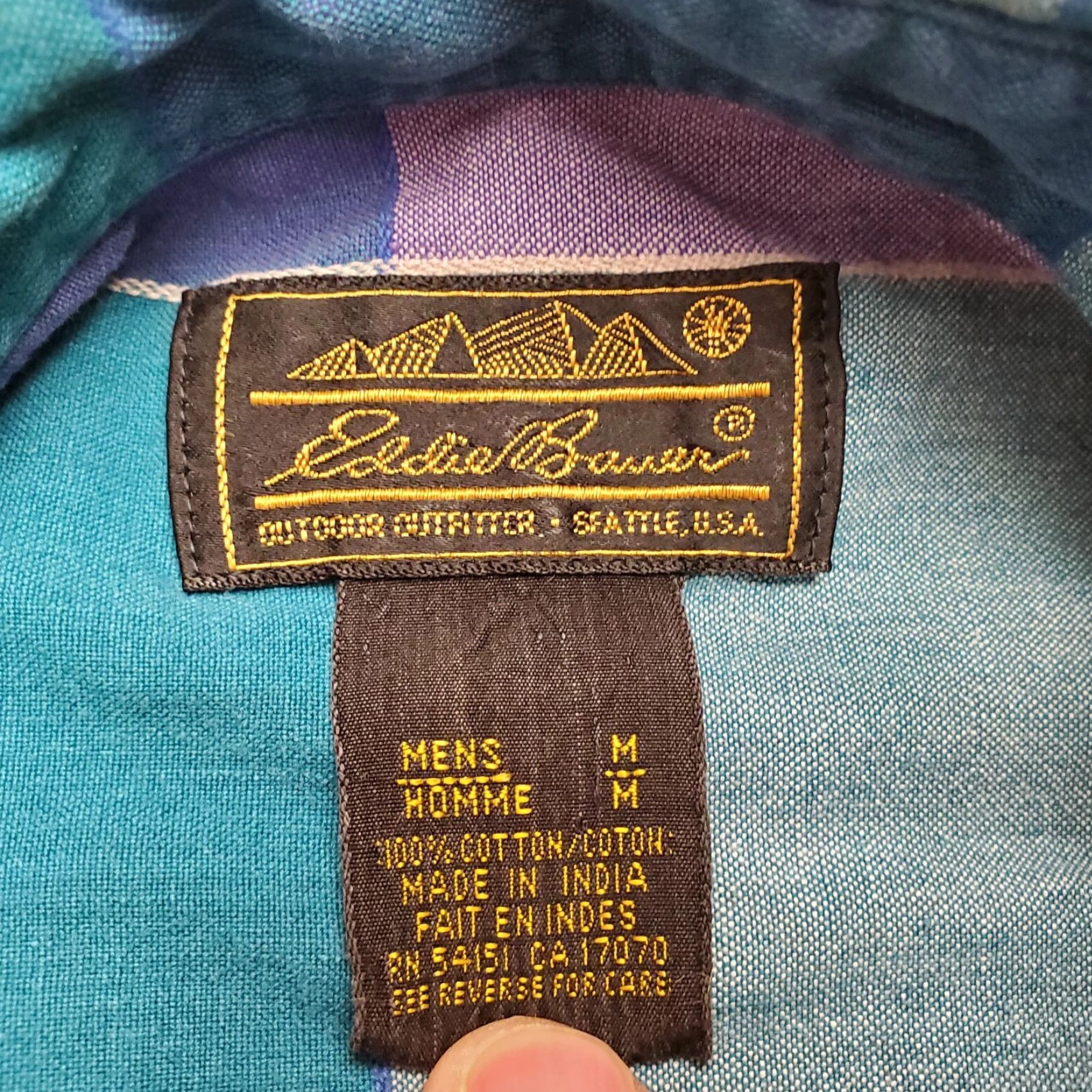 Eddie Bauer VINTAGE Eddie Bauer Shirt Men M Green Purple Buffalo Plaid Outdoor Casual Size US M / EU 48-50 / 2 - 4 Thumbnail