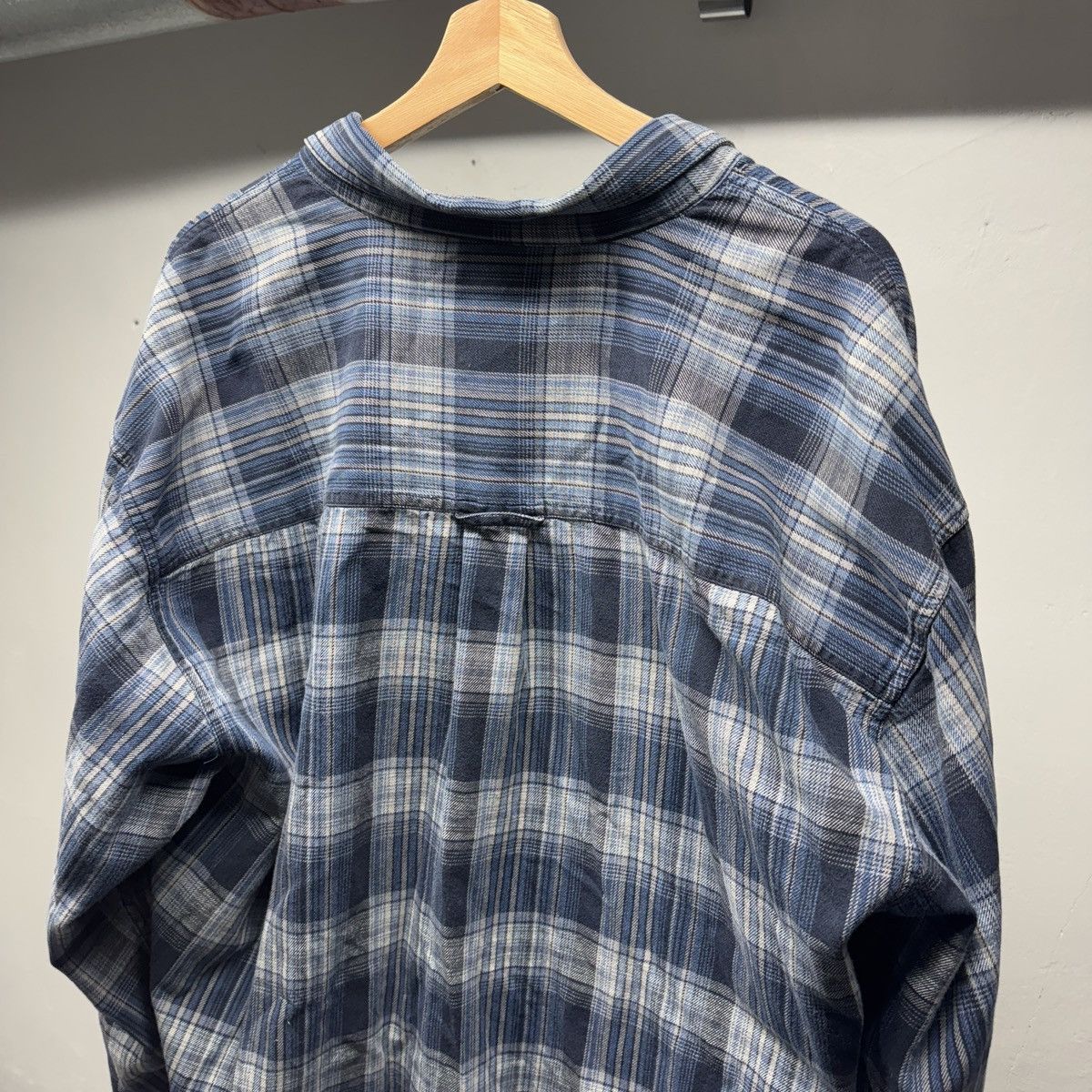 Vintage Faded Blue Plaid Flannel Shirt ERD Grunge Skater Size US XL / EU 56 / 4 - 5 Thumbnail