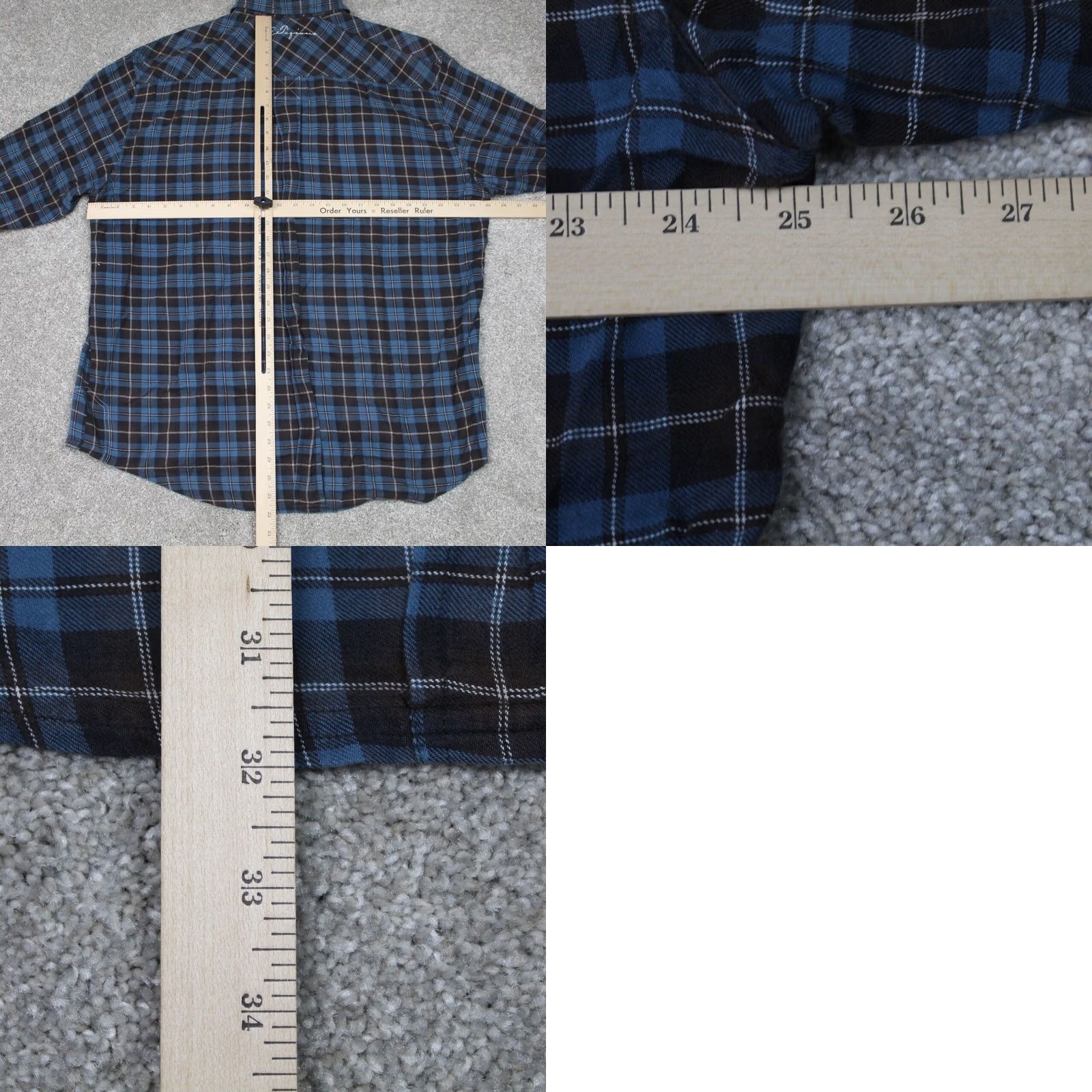 Vintage A. Tiziano Shirt Mens 3XL XXXL Blue/Brown Plaid Cotton Long Sleeve Button Up Shirt Size US XXL / EU 58 / 5 - 8 Thumbnail