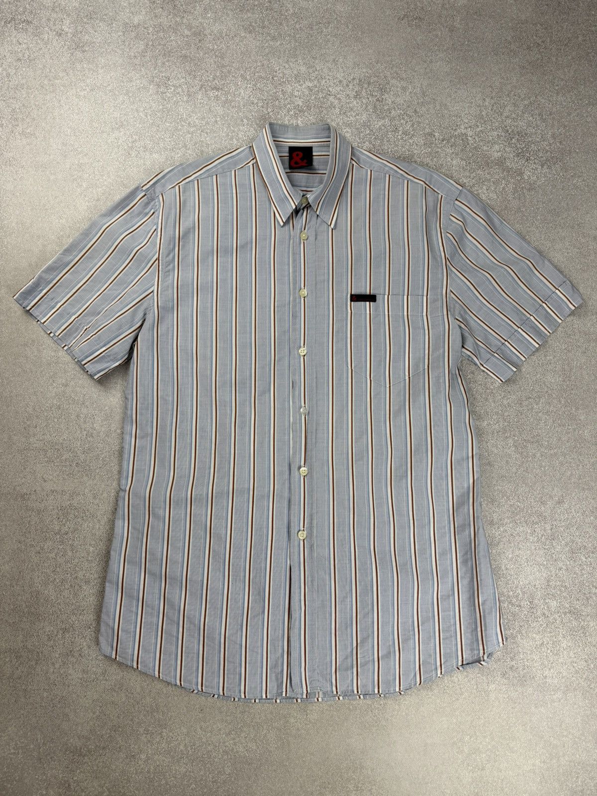 Dolce & Gabbana Vintage Dolce & Gabbana Striped Shorts Sleeve Shirt Size 50 Size US M / EU 48-50 / 2 - 1 Thumbnail