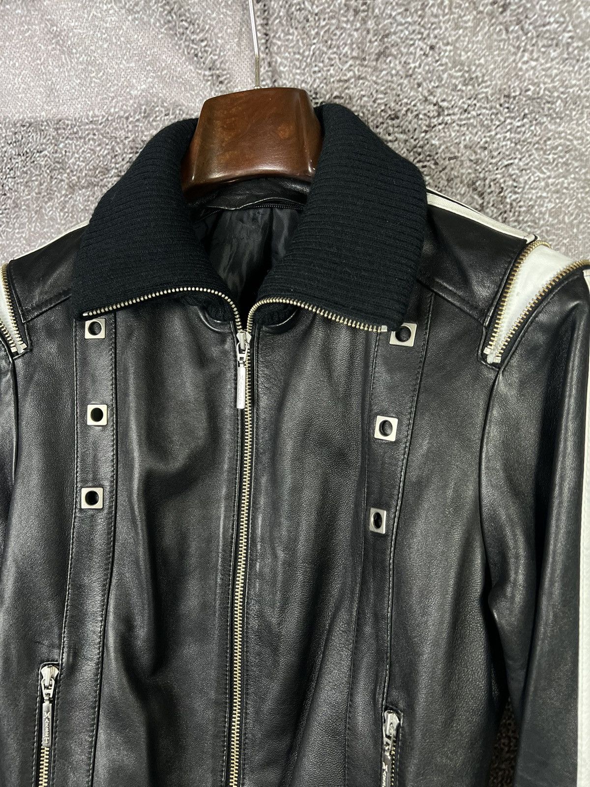 archive coating far blouson y2k opium Y2K opium leather fur zip