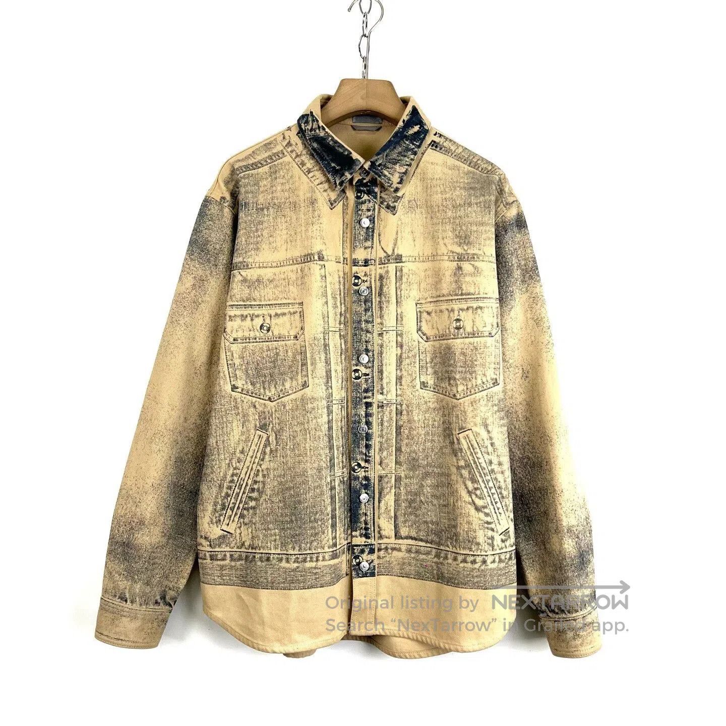 Dior Dior Beige Distressed Gradient Denim Jacket. Size US M / EU 48-50 / 2 - 1 Thumbnail