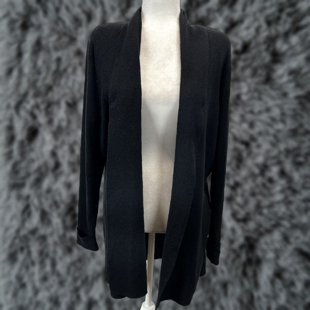Vintage VINTAGE Chico's Cardigan Sweater XL Women Open Front Black 90s Minimalist Capsule Knit Cardigan Size XL / US 12-14 / IT 48-50 - 1 Thumbnail