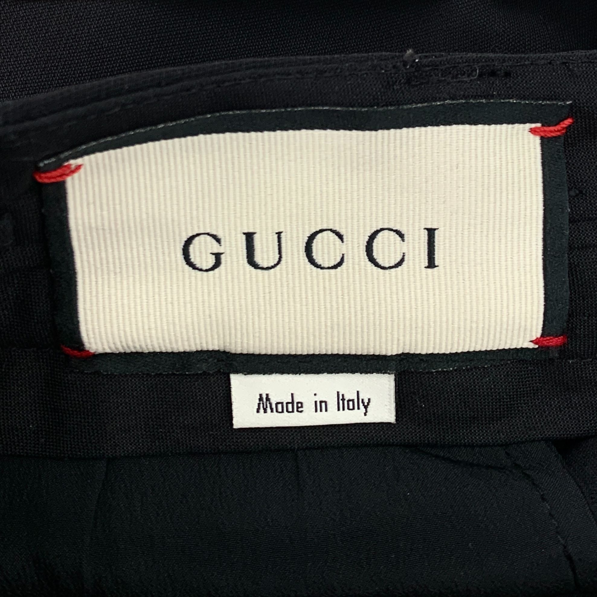 Gucci Gucci Black Logo Silk-Wool Blend Casual Trousers (Size 36) Size 36" / US 14 / IT 50 - 2 Thumbnail