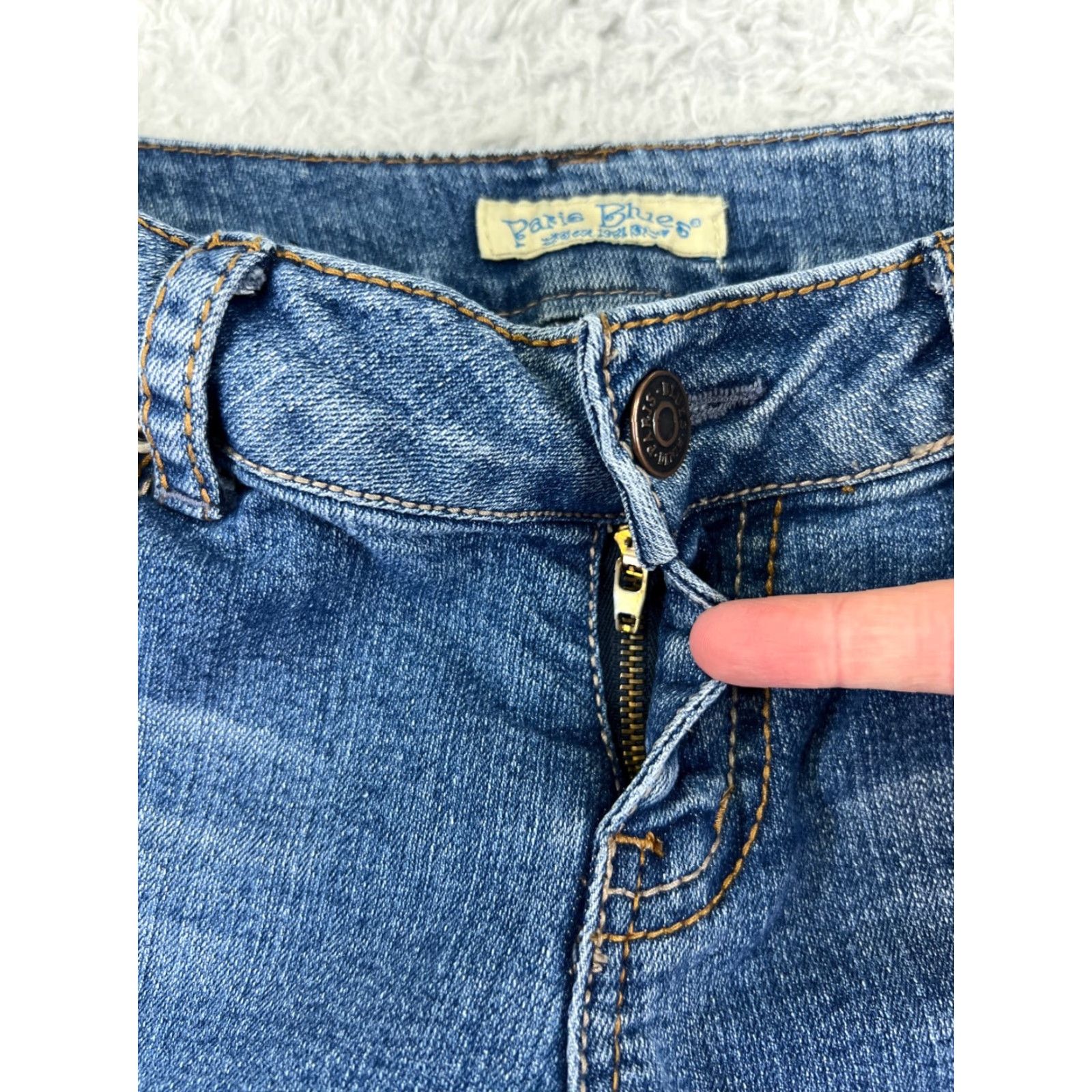 Vintage Paris Blues Jeans Womens 32x30 Blue Denim Flared 15 Regular 5-Pocket Comfort Stretch Cotton Blend Denim Jeans (Medium Wash) Womens Size 36" / US 14 / IT 50 - 5 Thumbnail
