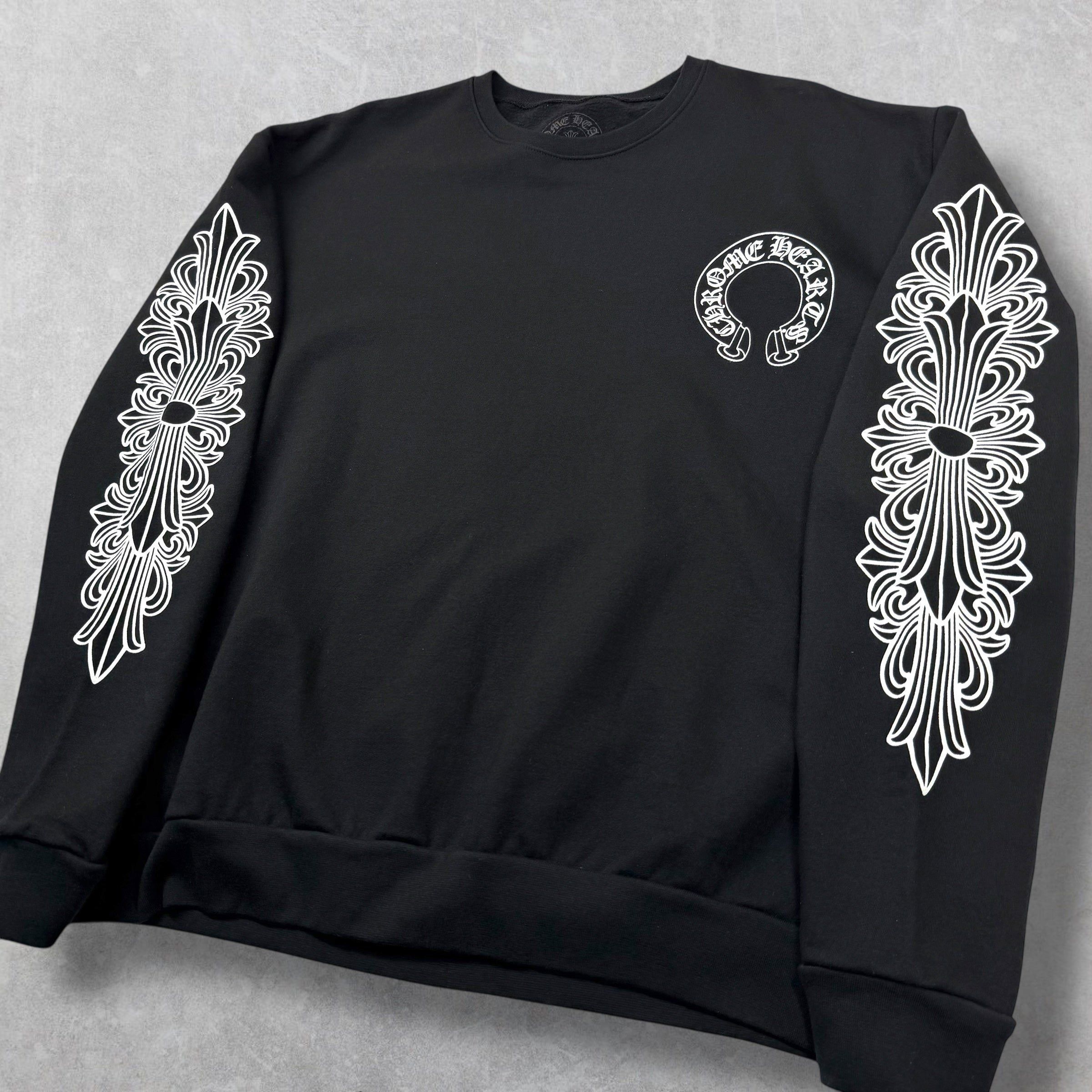 Chrome Hearts Chrome Hearts Horseshoe Floral Crewneck Black L Size US L / EU 52-54 / 3 - 5 Thumbnail
