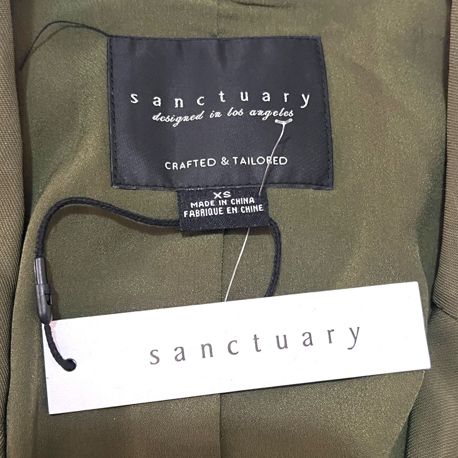 Sanctuary Olive One-Button Notched Lapel Two Front Pocket Vest Size XS / US 0-2 / IT 36-38 - 8 Thumbnail