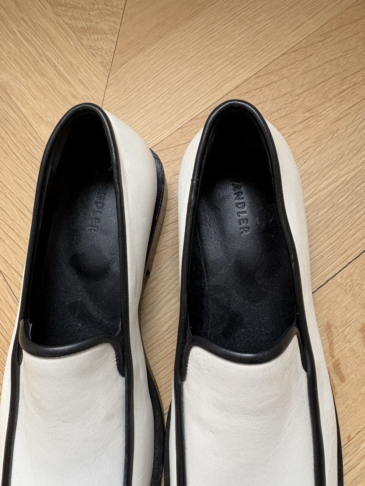 Wandler Wandler Leather Loafer Flats White Black Women's US 9.5 Size US 9.5 / IT 39.5 - 3 Thumbnail