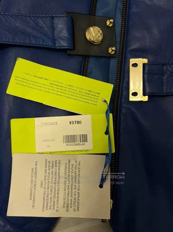 Versace Versace Blue Leather Women's Jacket with Fur Collar . Size XS / US 0-2 / IT 36-38 - 7 Thumbnail