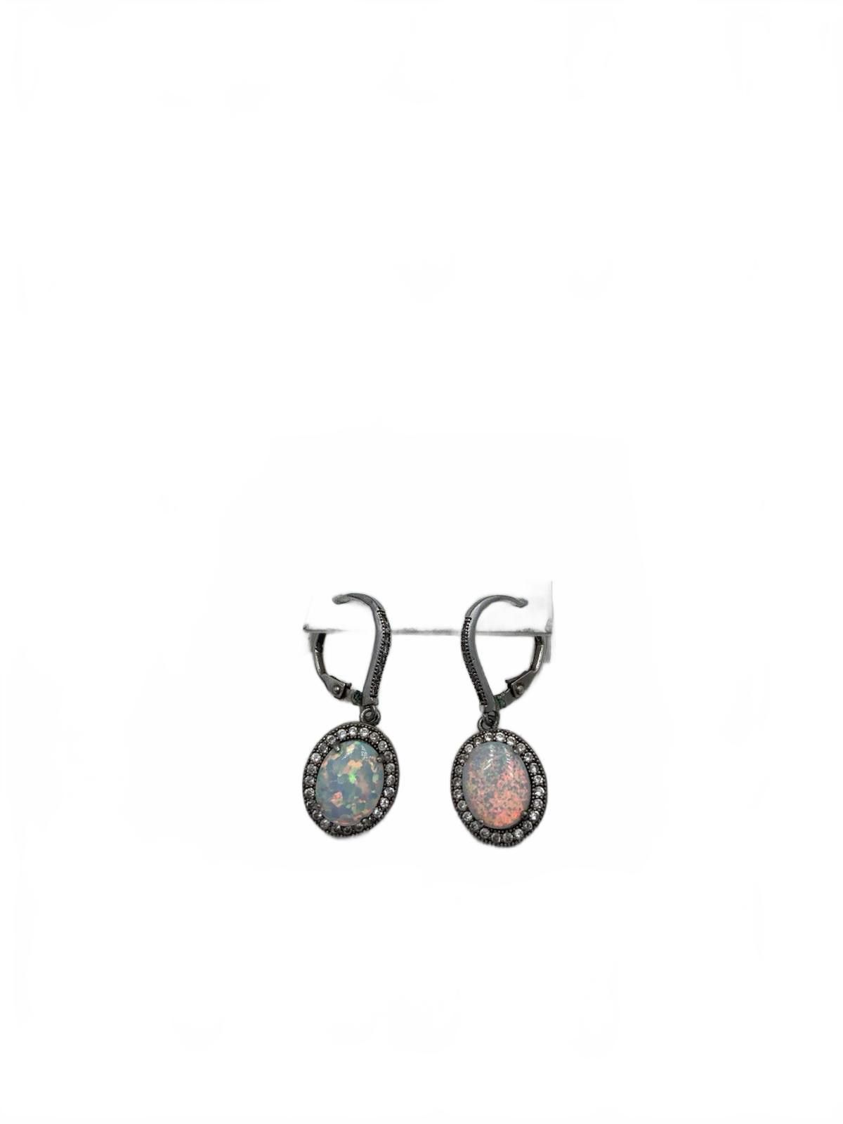 Lauren Ralph Lauren EJI Sterling Silver Opal & Diamond Dangle Earrings Size ONE SIZE - 3 Thumbnail