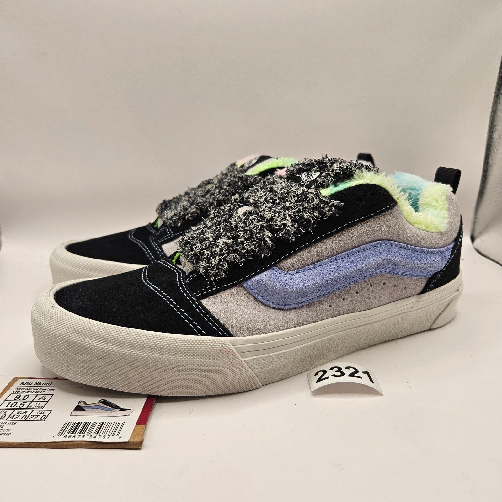 Vans VANS MEN'S 9 KNU SKOOL PARTY ANIMAL RAINBOW BLACK SUEDE FAUX Size US 9 / EU 42 - 1 Thumbnail