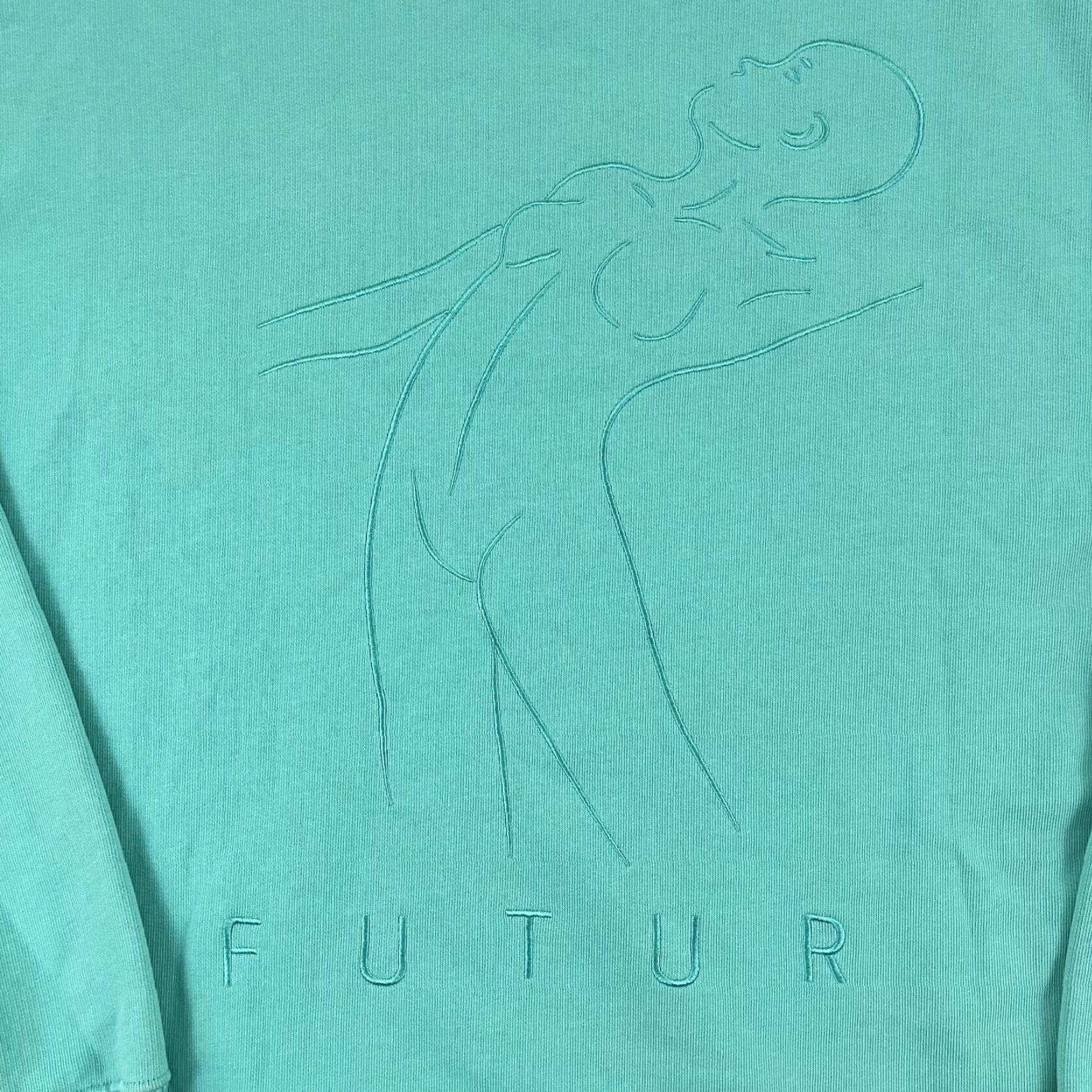 Vintage Futur Sweatshirt Adult Mens Large Mint Green Art Silhouette Crew Size US L / EU 52-54 / 3 - 2 Thumbnail