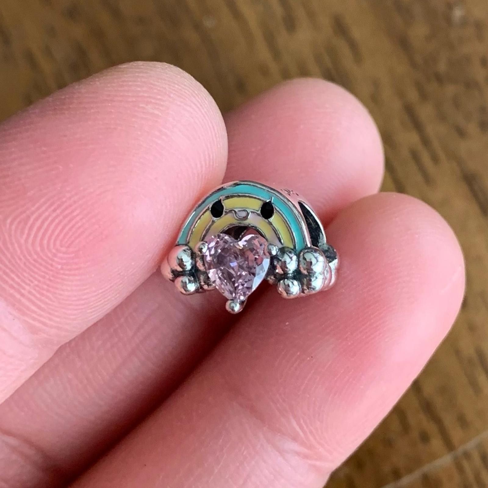 Other NWOT Rainbow Embraces Heart Gem Charm Sterling Silver 925 Size ONE SIZE - 4 Thumbnail