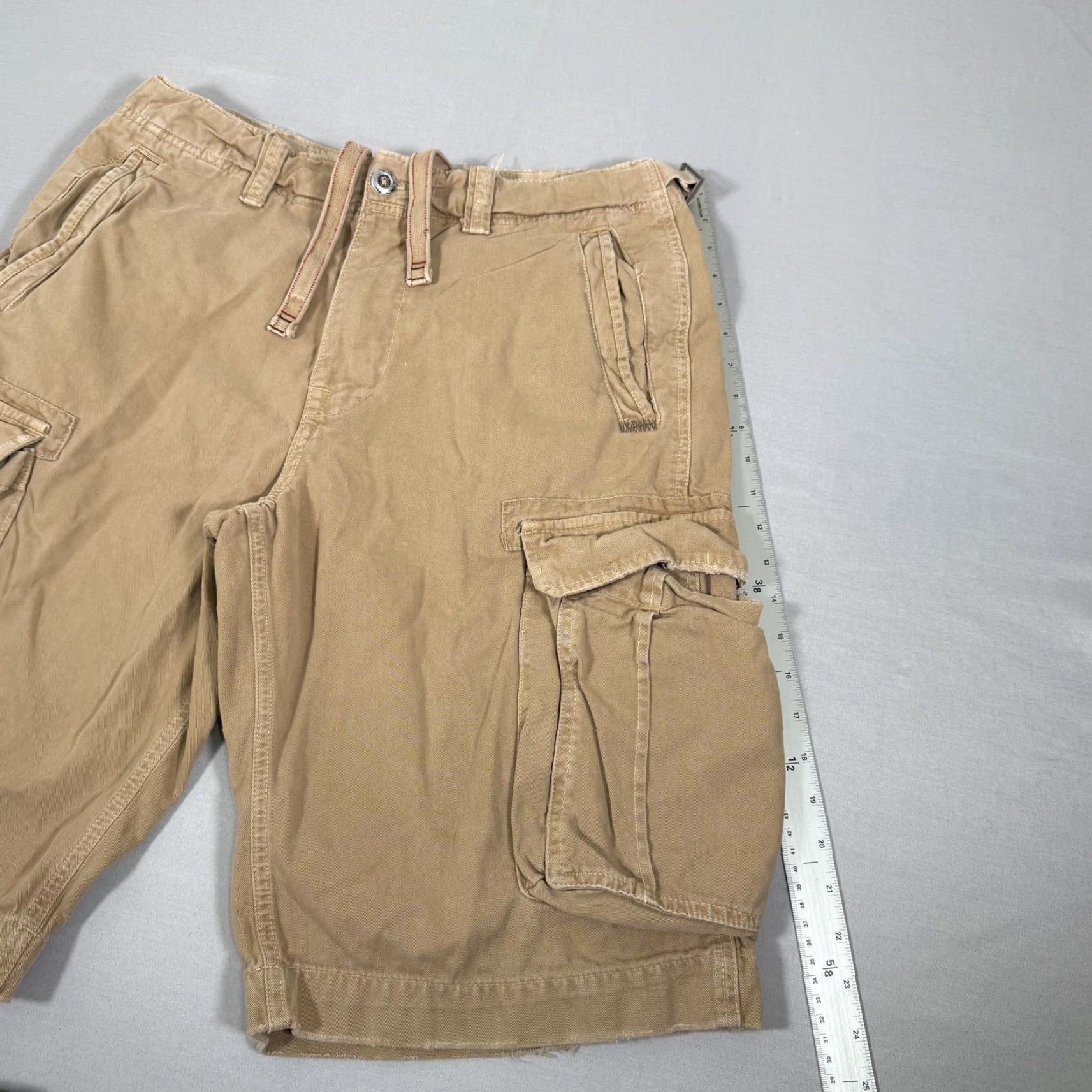 American Eagle Outfitters American Eagle Outfitters Cargo Shorts 32 Khaki Beige Cotton Adjustable Waist Pockets Mens Size US 32 / EU 48 - 4 Thumbnail