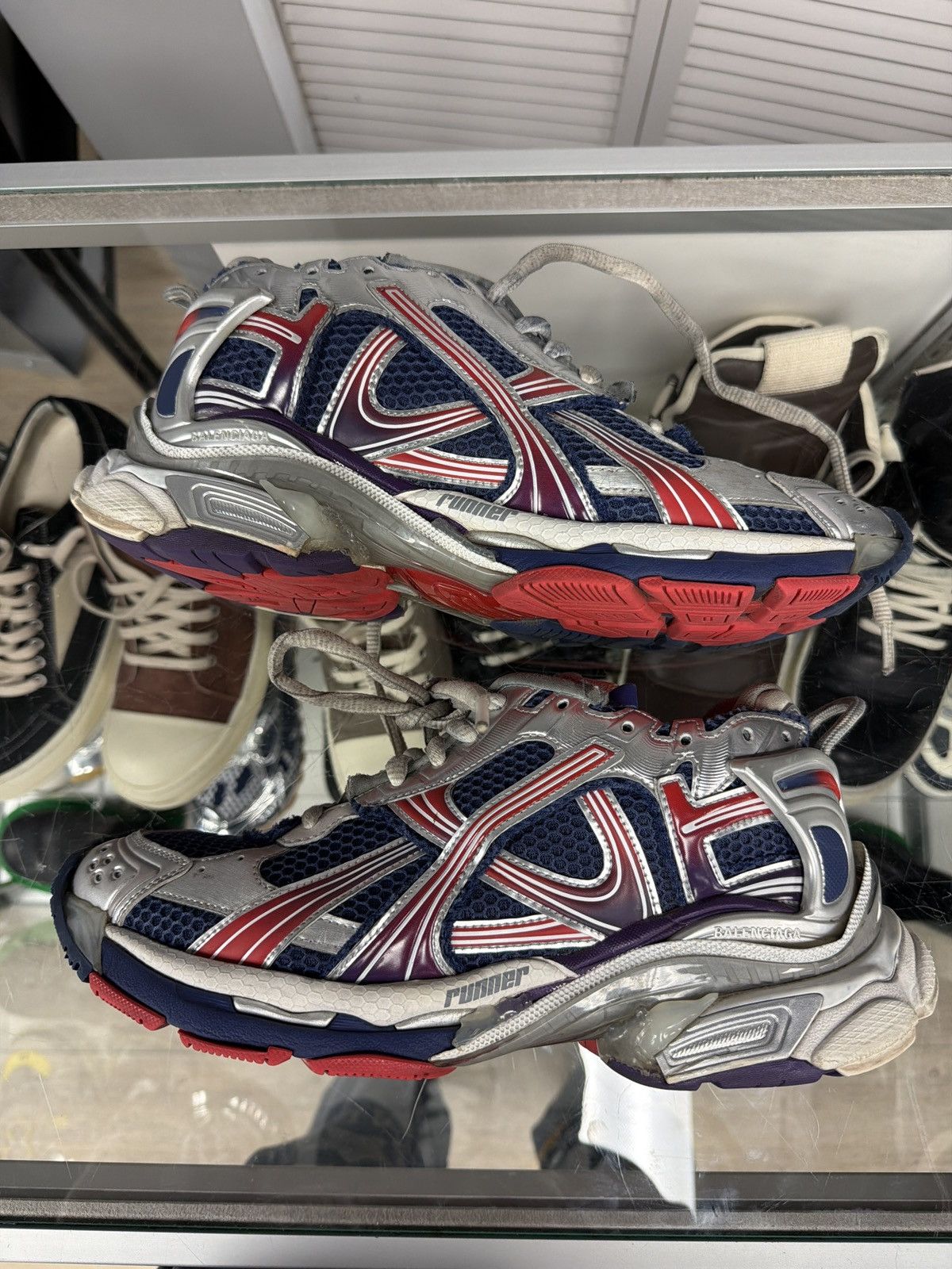 Balenciaga Balenciaga runner v2 navy silver red Size US 9 / EU 42 - 10 Thumbnail