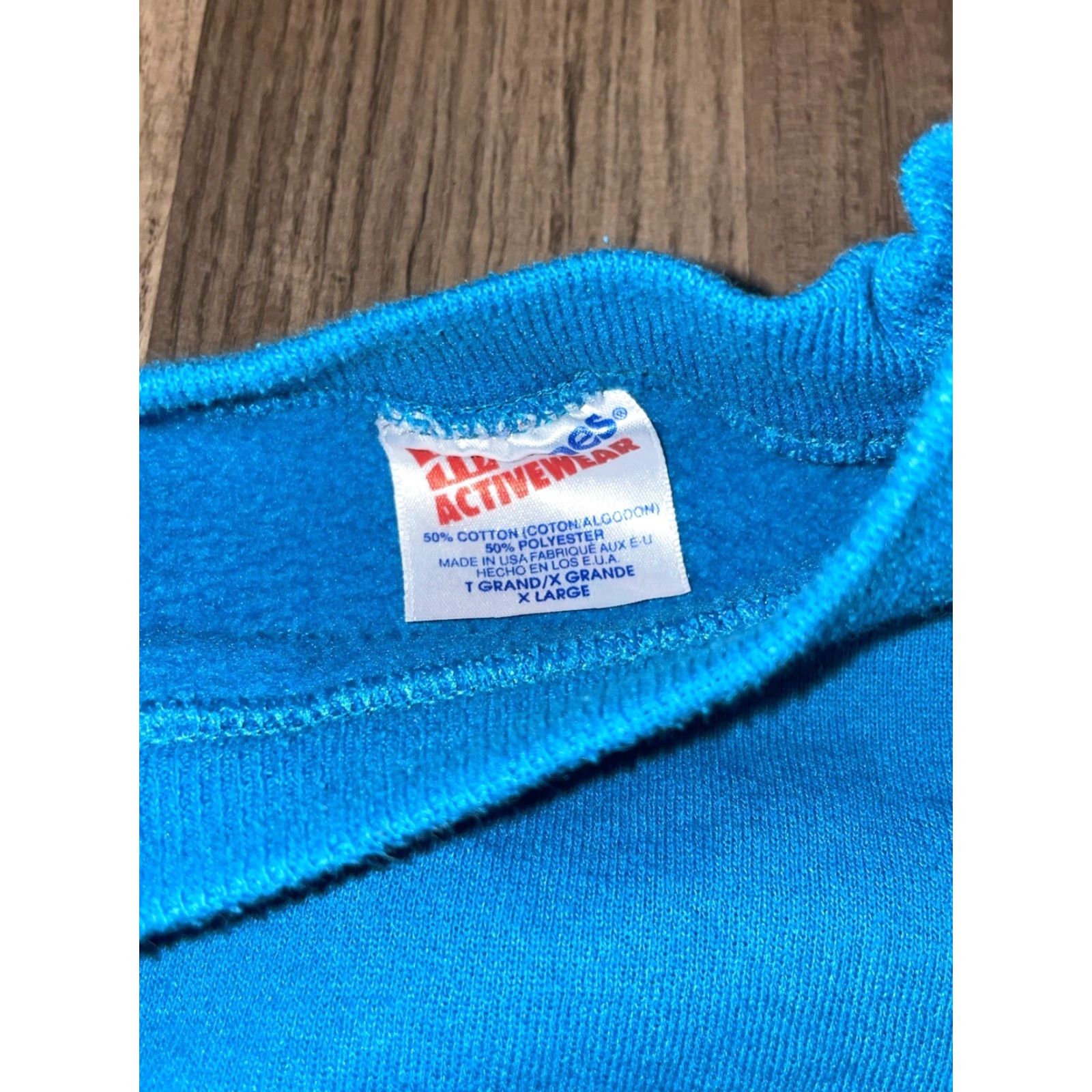 Hanes VINTAGE Hanes Sweatshirt Crewneck XL Turquoise Coupville Garden Club Mens Size US XL / EU 56 / 4 - 3 Thumbnail