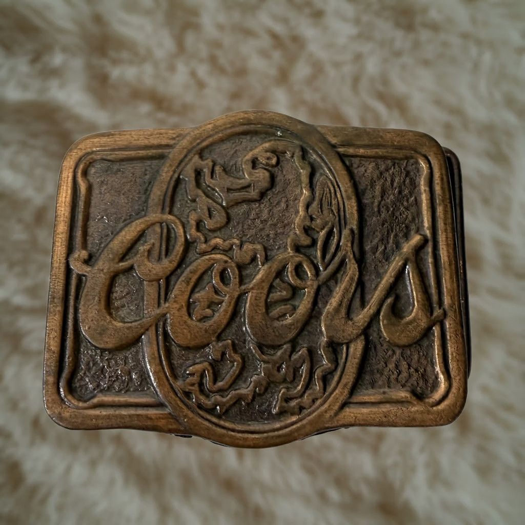 Vintage Coors Beer Advertisement Belt Buckle Hipster Western Unisex Adults Brass Plated Vintage? Size ONE SIZE - 1 Thumbnail