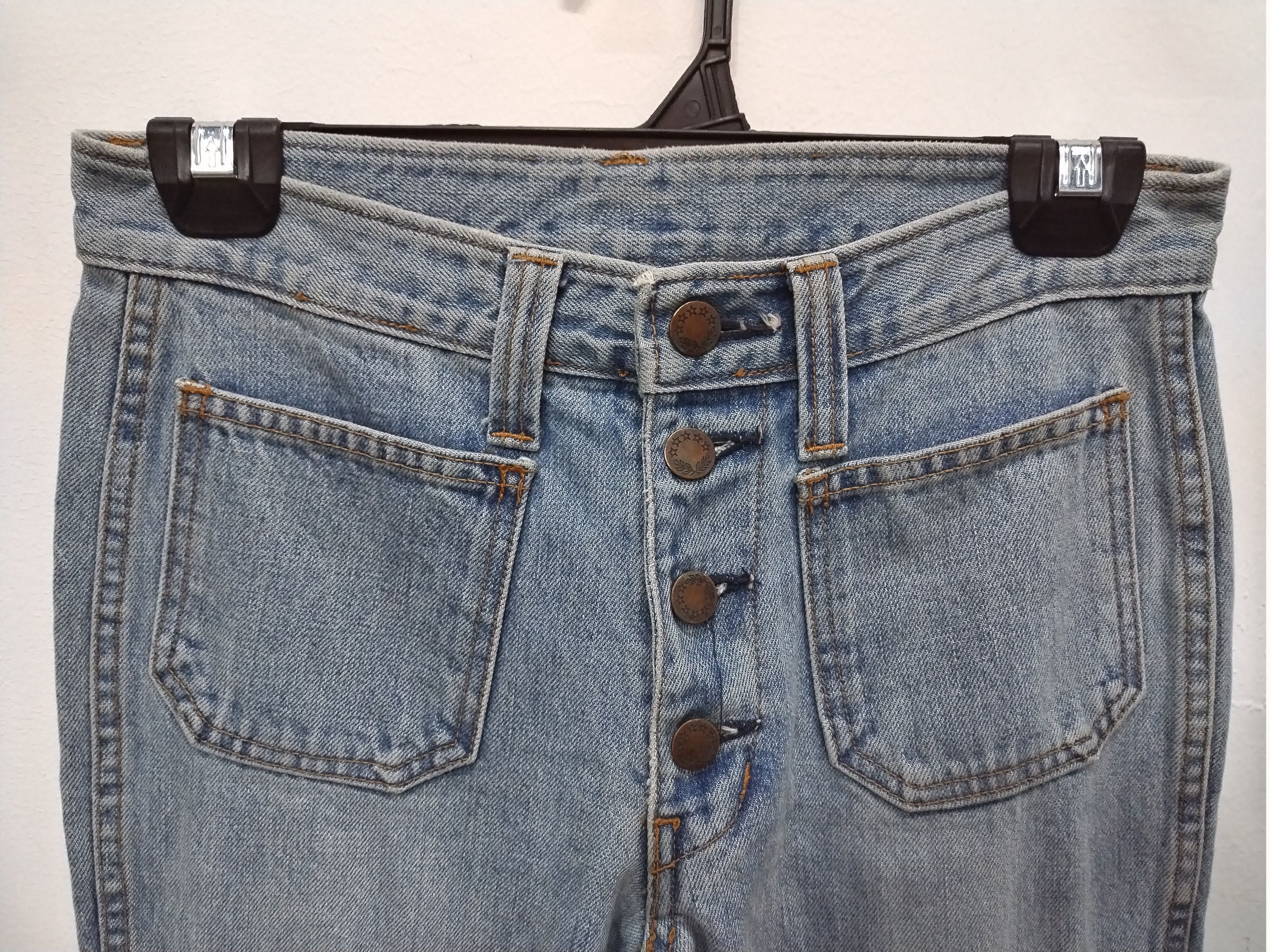 Japanese Brand × Le Grande Bleu (L.G.B.) × Vintage Vintage BLUE WAY Flare Bootcut Faded Jeans Bell Button Size 28" / US 6 / IT 42 - 4 Thumbnail
