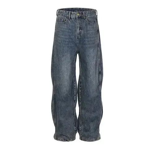 Jean Blue Washed Twisted Wave Baggy jeans Size US 34 / EU 50 - 2 Thumbnail