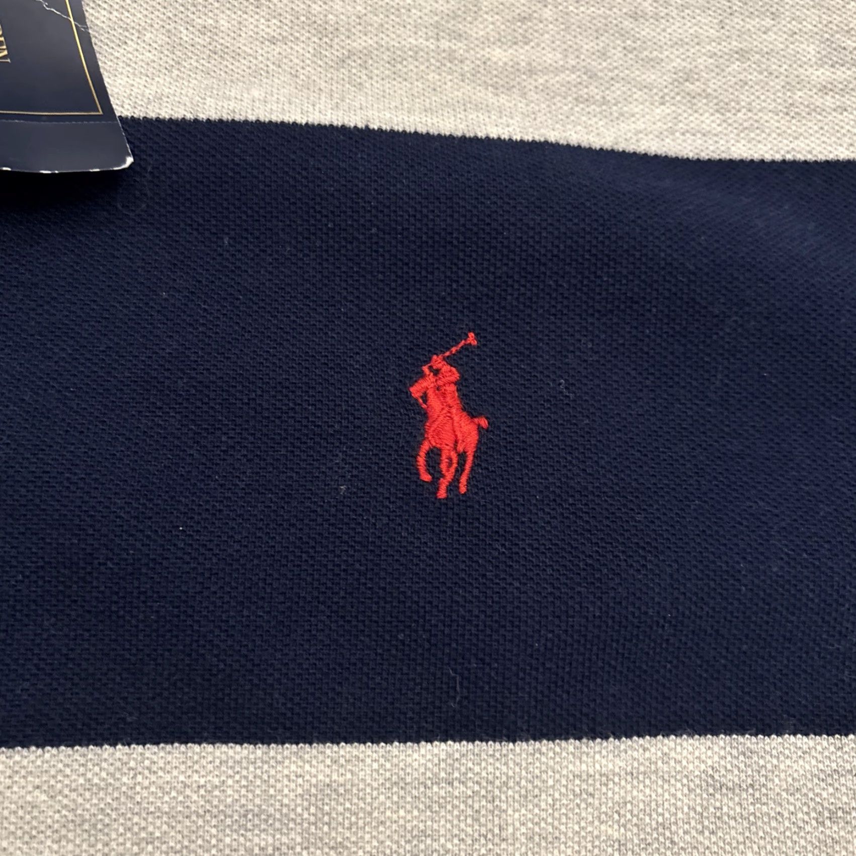 Ralph Lauren VINTAGE Ralph Lauren Polo Shirt Mens 2XL Blue Gray Striped Short Sleeve NWT Size US XXL / EU 58 / 5 - 2 Thumbnail