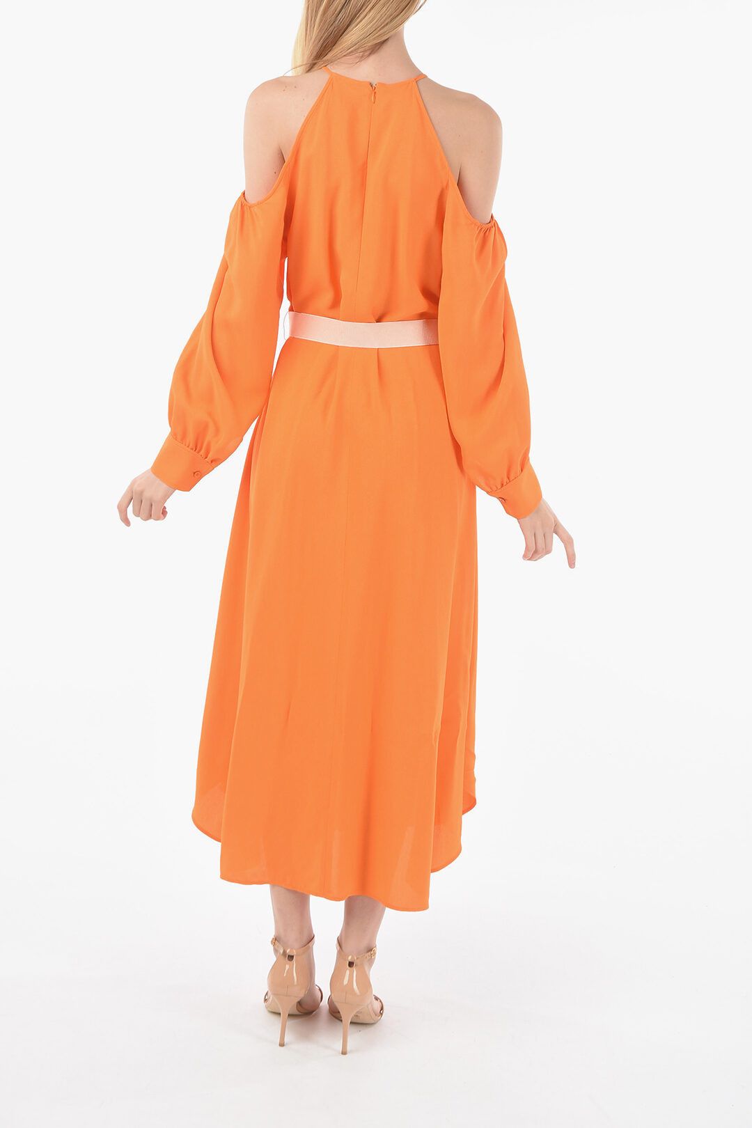 Stella McCartney og1mm0824 Elastic Belt Shoulder Maxi Dress in Orange Size S / US 4 / IT 40 - 2 Thumbnail