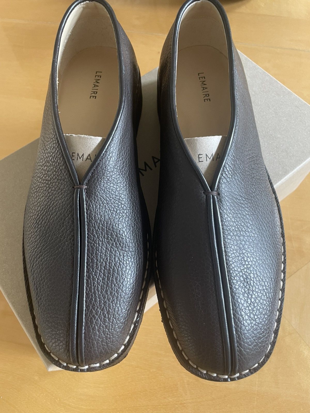 Lemaire Lemaire Brown Crepe Slippers Size US 9 / EU 42 - 2 Thumbnail