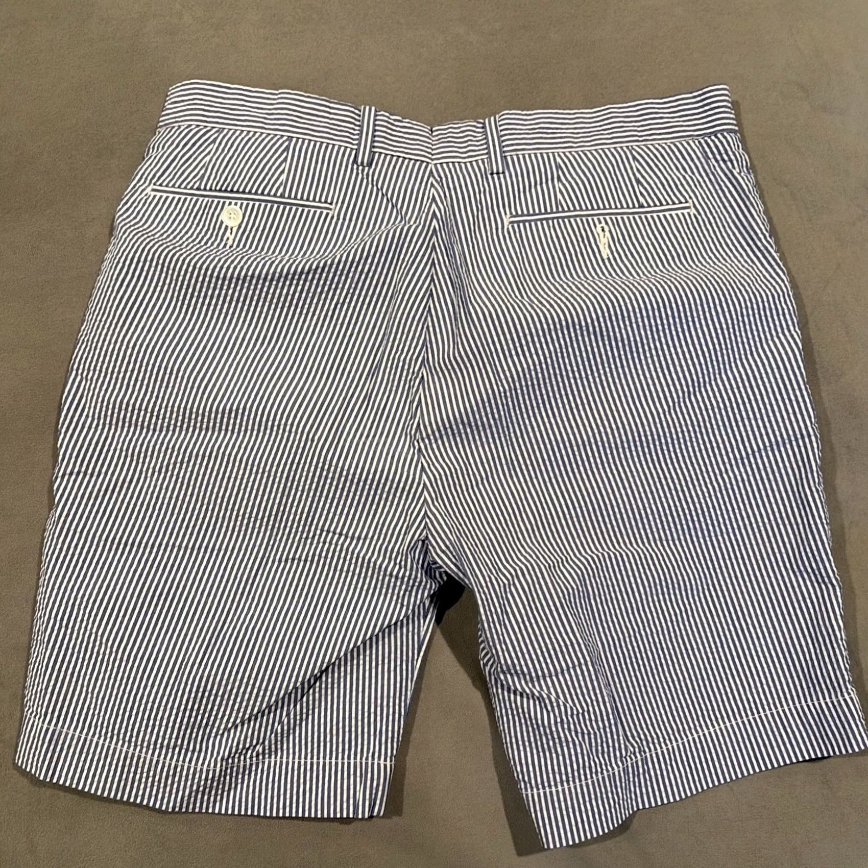 Polo Ralph Lauren Polo Ralph Lauren Seersucker Shorts - 100% Cotton - Blue White Striped - 36" X 9" - Mens Size US M / EU 48-50 / 2 - 5 Thumbnail