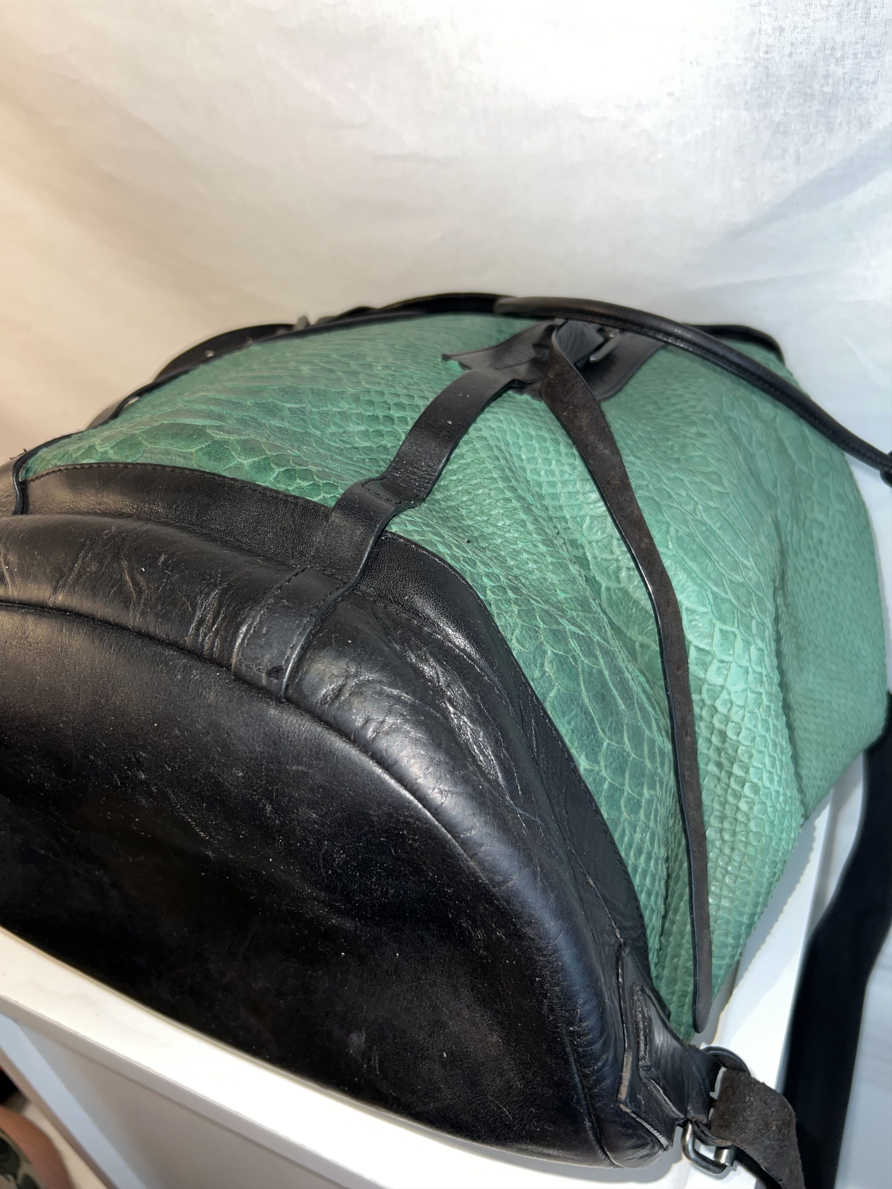 Dries Van Noten Dries Van Noten - Green Leather Payton Embossed XL Backpack Size ONE SIZE - 15 Thumbnail