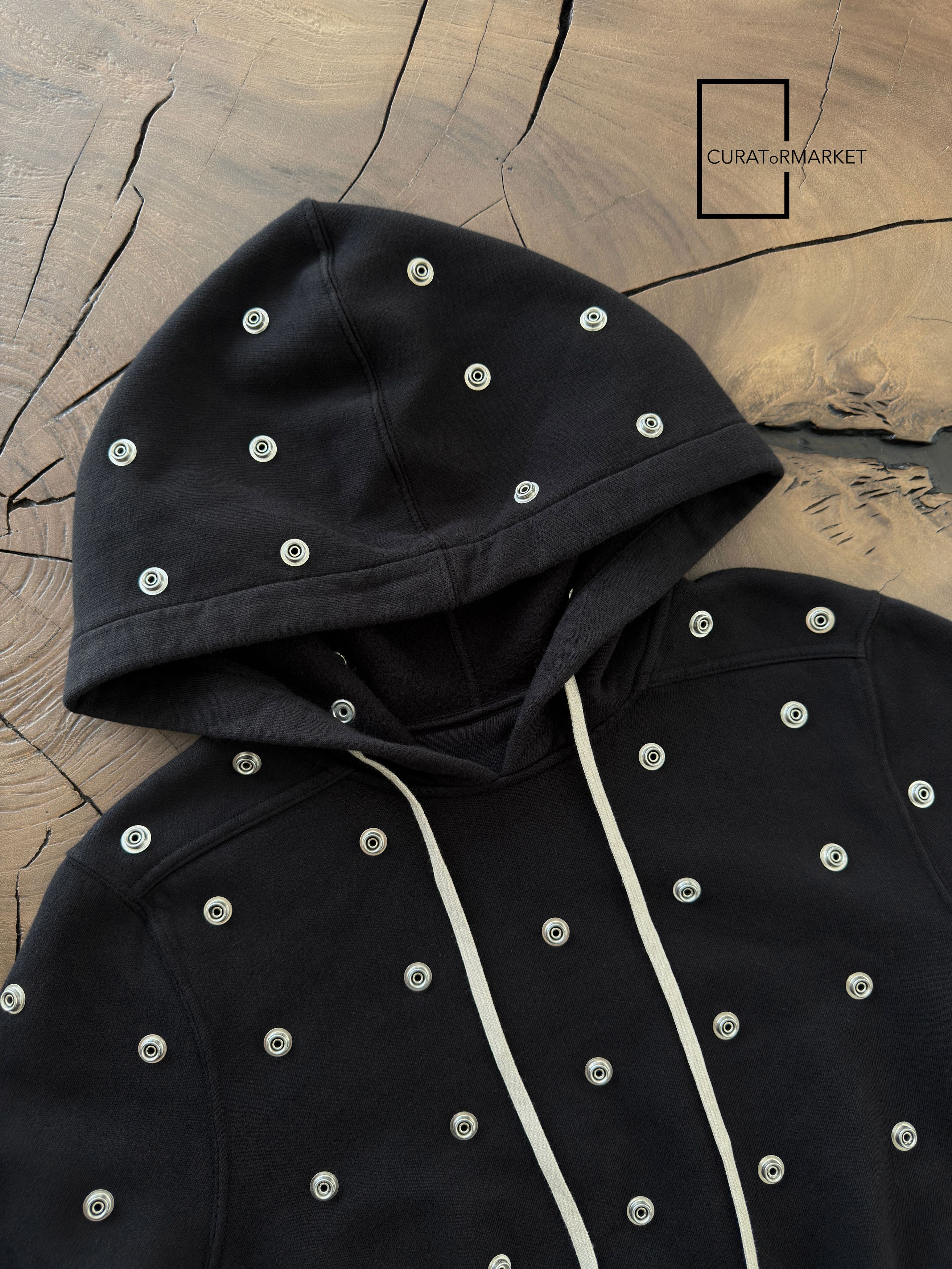 Rick Owens Drkshdw Granbury Organic Fleece Press Stud Button Hoodie SS24 Lido Size US S / EU 44-46 / 1 - 11 Thumbnail