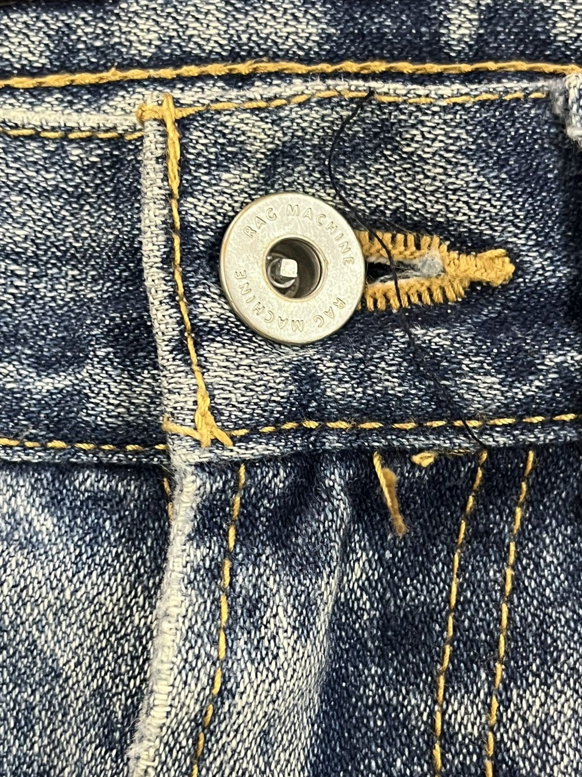 Beauty Beast × Hysteric Glamour × Le Grande Bleu (L.G.B.) Vintage Rag Machine Patchwork Distressed Denim Size US 35 - 7 Thumbnail