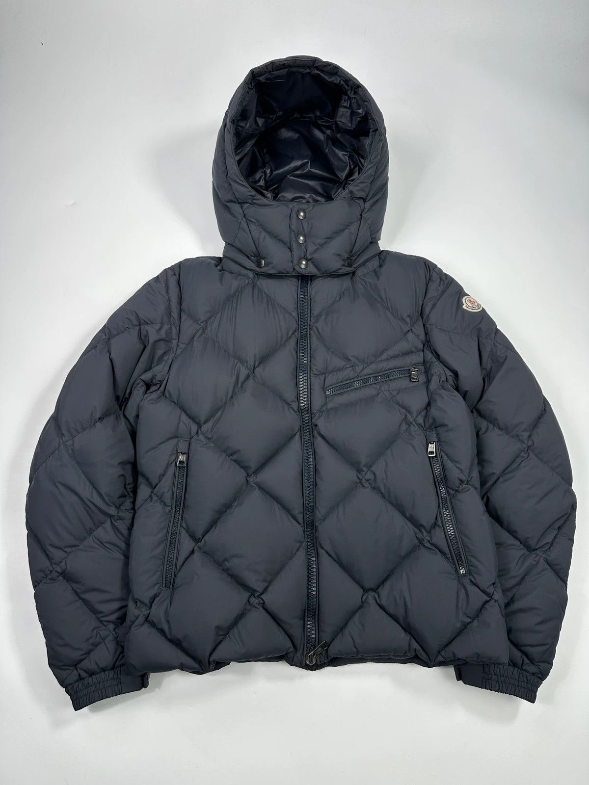 Moncler Moncler Maya Navy Blue Diamonds Puffer Down Hooded Jacket Size US M / EU 48-50 / 2 - 1 Thumbnail