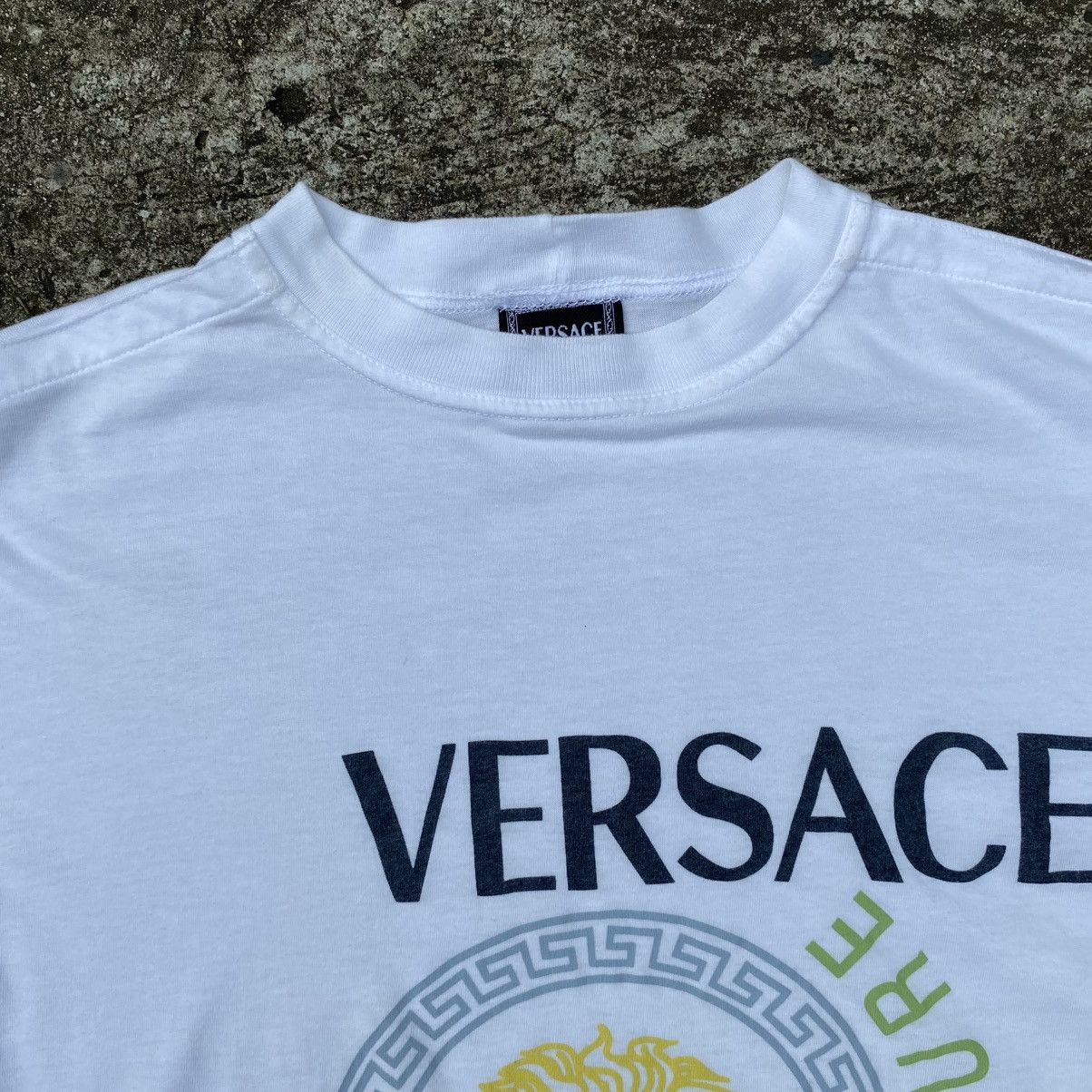 Versace VERSACE White Logo Print Crewneck Tee Size US M / EU 48-50 / 2 - 3 Thumbnail