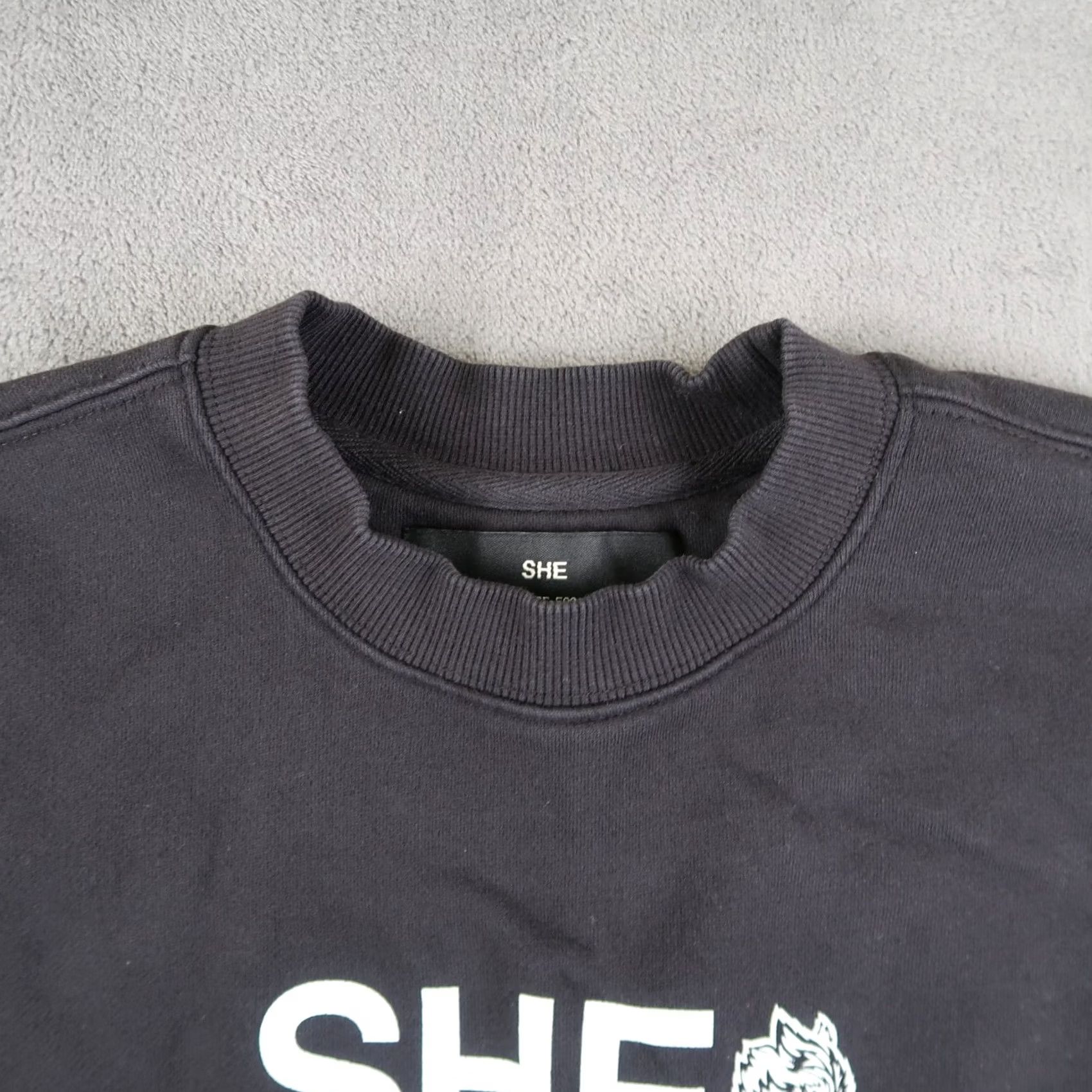 Darc Sport Darc Sport Wolves SHE Cropped Crewneck Sweatshirt Women's S Black Logo Pullover Gym Streetwear 90s Womens Size S / US 4 / IT 40 - 4 Thumbnail