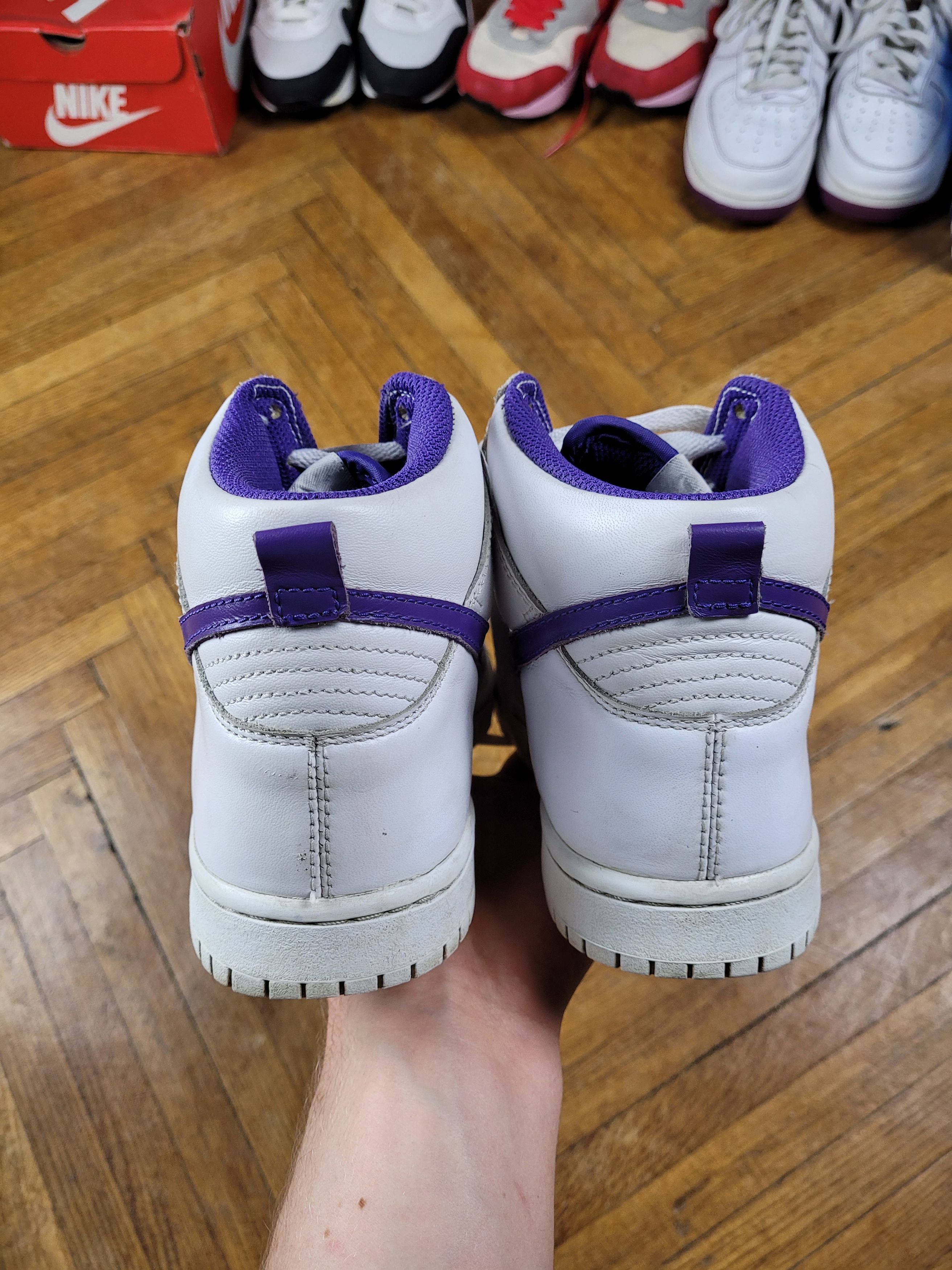 Nike 2009 Vintage Nike Dunk Hi White / Purple Los Angeles Kings Size US 9 / IT 39 - 8 Thumbnail