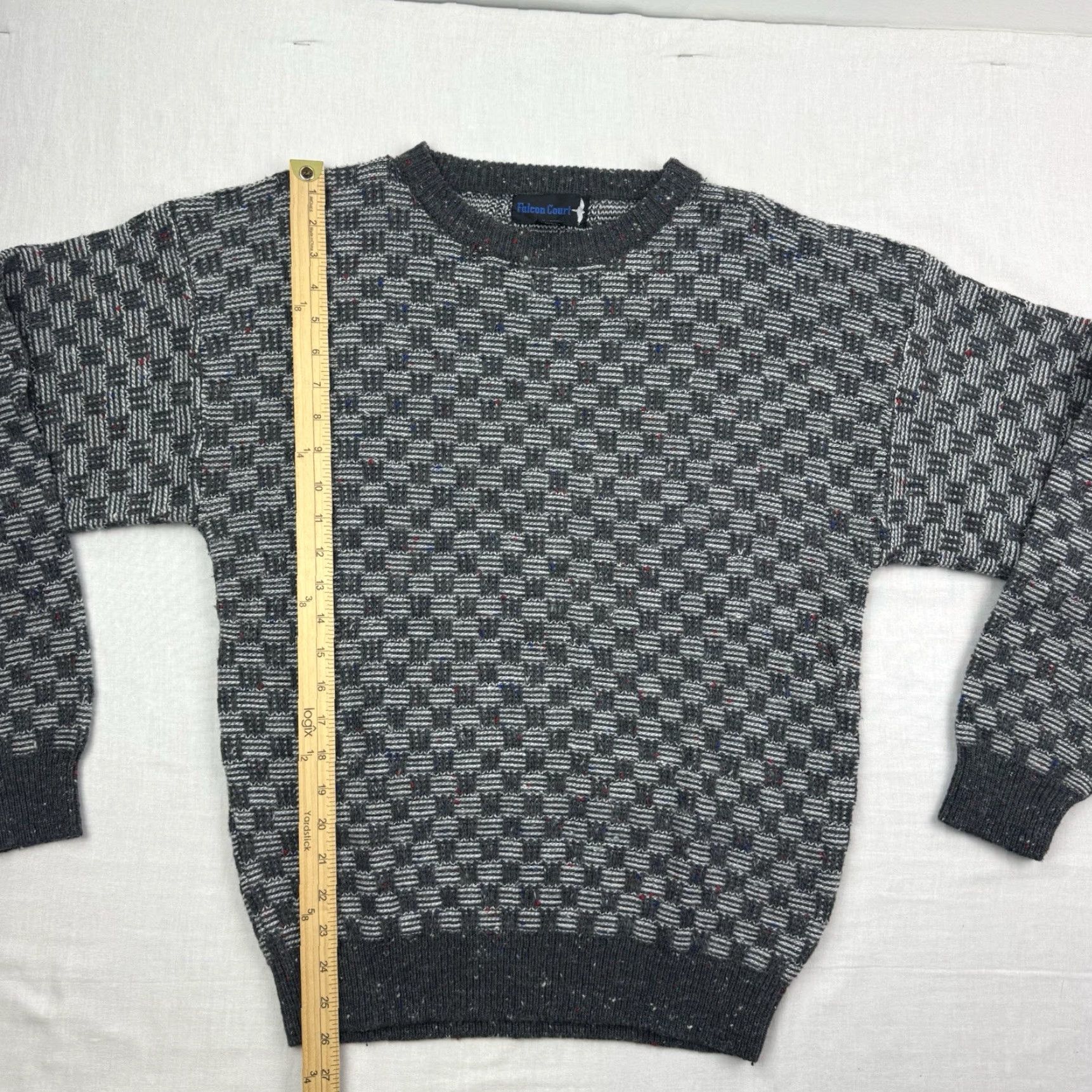Vintage VINTAGE Falcon Court Sweater Adult Large Gray Knit Pullover 80s Classic Mens Size US L / EU 52-54 / 3 - 5 Thumbnail