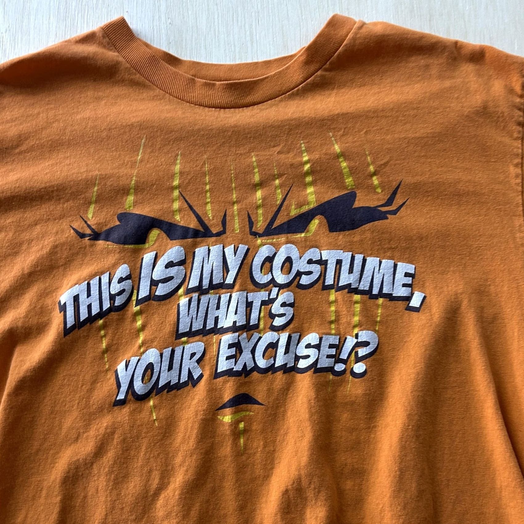 Vintage Y2K This Is My Costume Whats Your Excuse Shirt Mens Medium Orange Halloween Tee Size US M / EU 48-50 / 2 - 2 Thumbnail