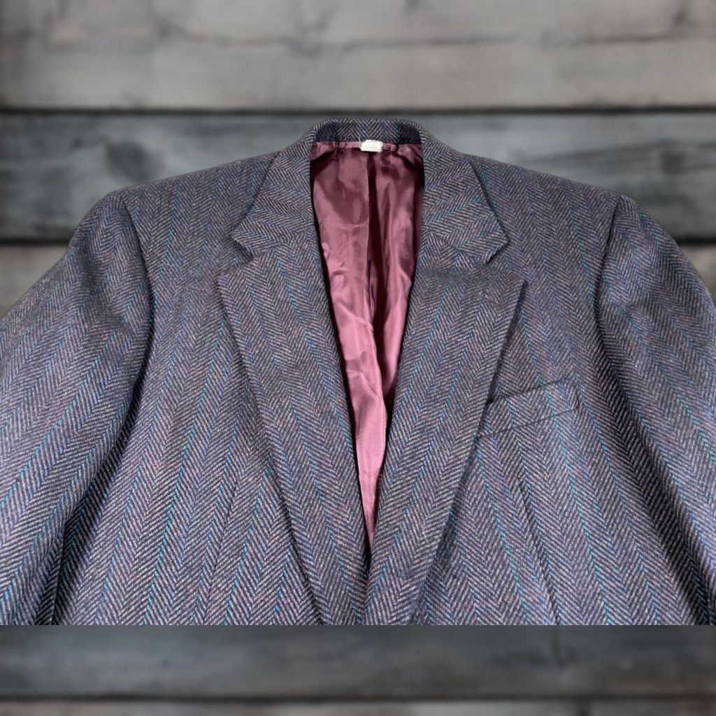 Vintage VINTAGE Hickey Freeman Wool Blazer Men's 42 Brown Herringbone Classic Preppy Size 42R - 1 Thumbnail