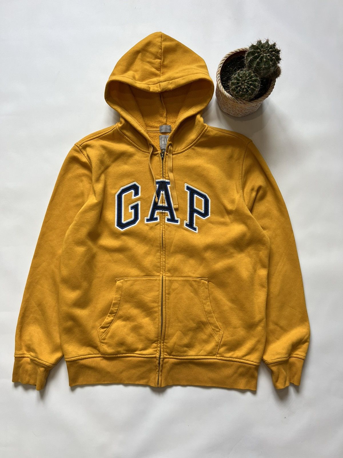 Gap Vintage GAP Zip Hoodie Yellow Mens Size US M / EU 48-50 / 2 - 1 Thumbnail