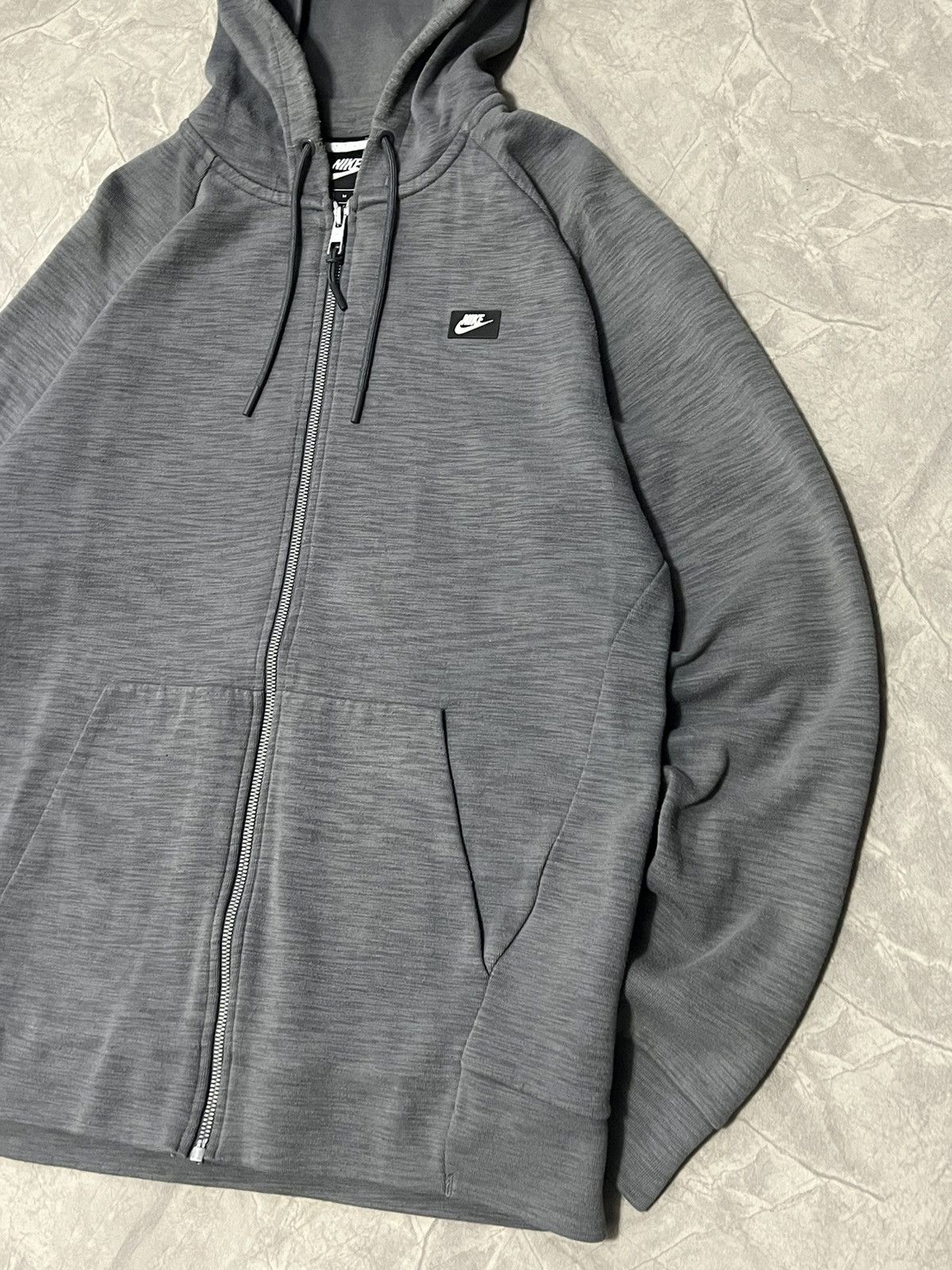 Nike Nike Grey Zip Hoodie Vintage Basic Y2K Embroidery Size US S / EU 44-46 / 1 - 3 Thumbnail