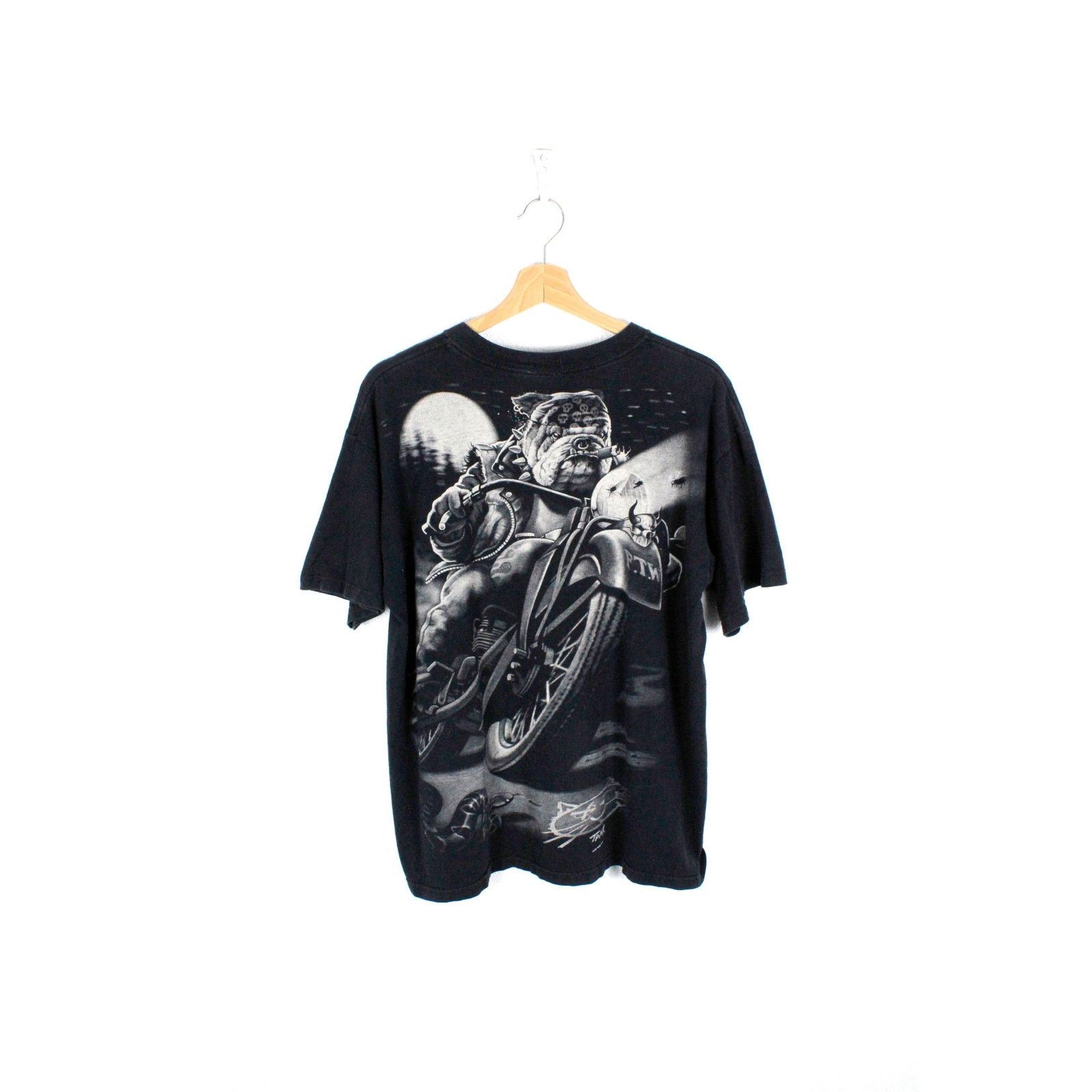 Liquid Blue × Vintage Vintage 1996 Liquid Blue Bulldog Cats Suck Tee T-shirt 90s Size US L / EU 52-54 / 3 - 5 Thumbnail