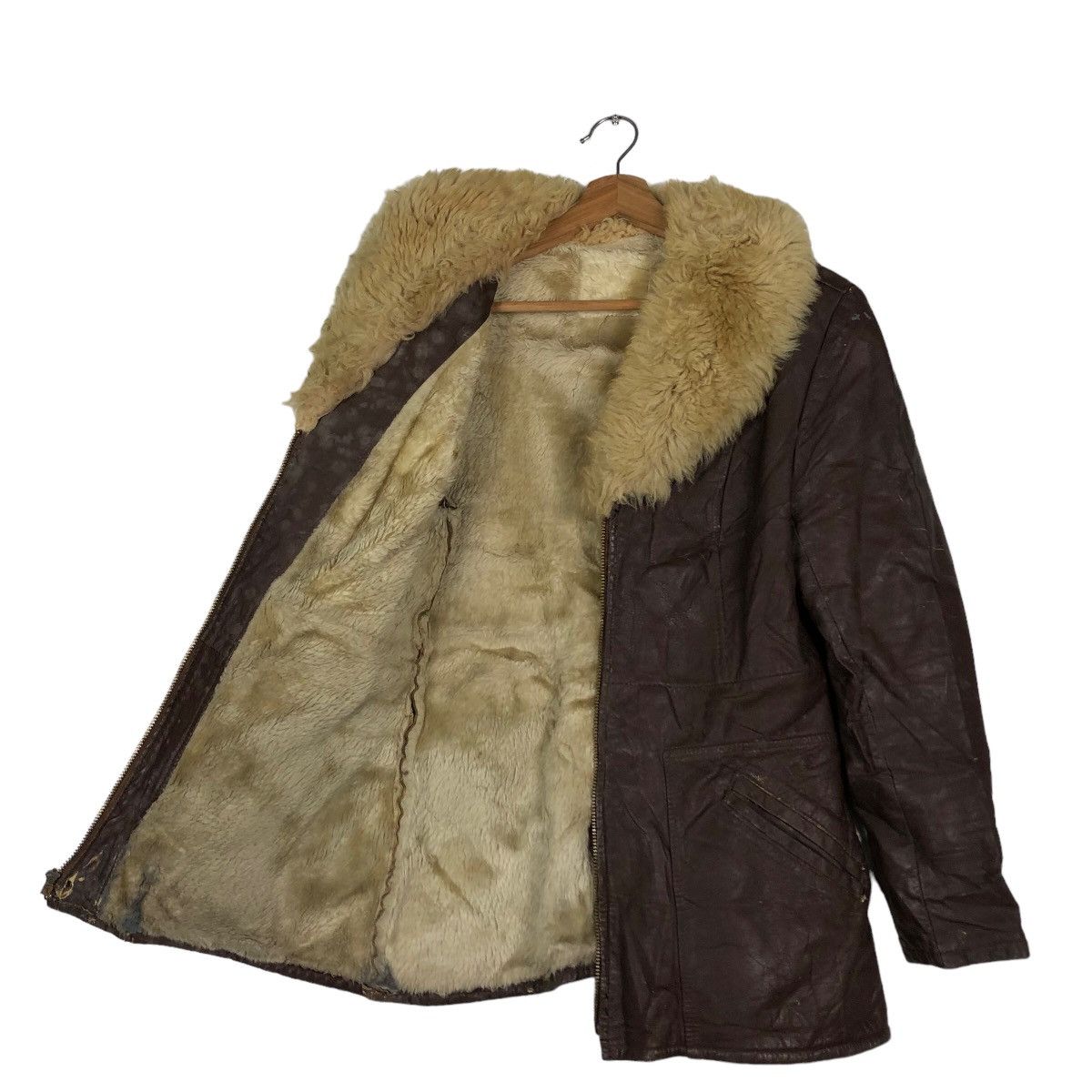 Japanese Brand 🔥Vintage Leather Jacket Biker Mink Fur Collar Racing Size US M / EU 48-50 / 2 - 11 Thumbnail