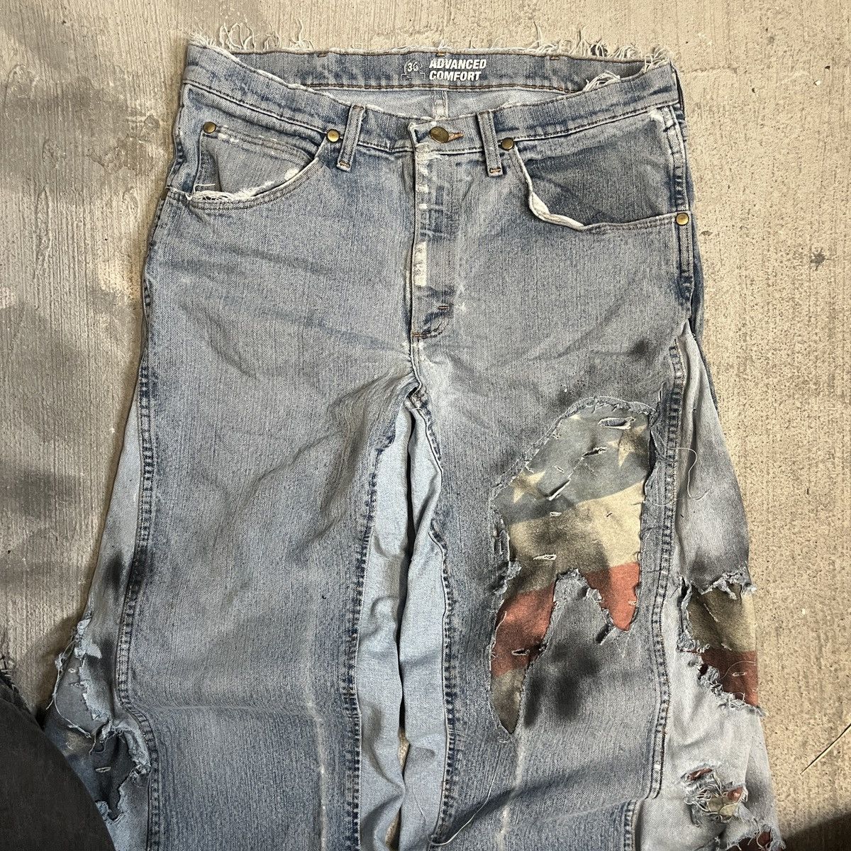 Other Stone Studios Flared American Flag Burned Jeans Size US 36 / EU 52 - 7 Thumbnail