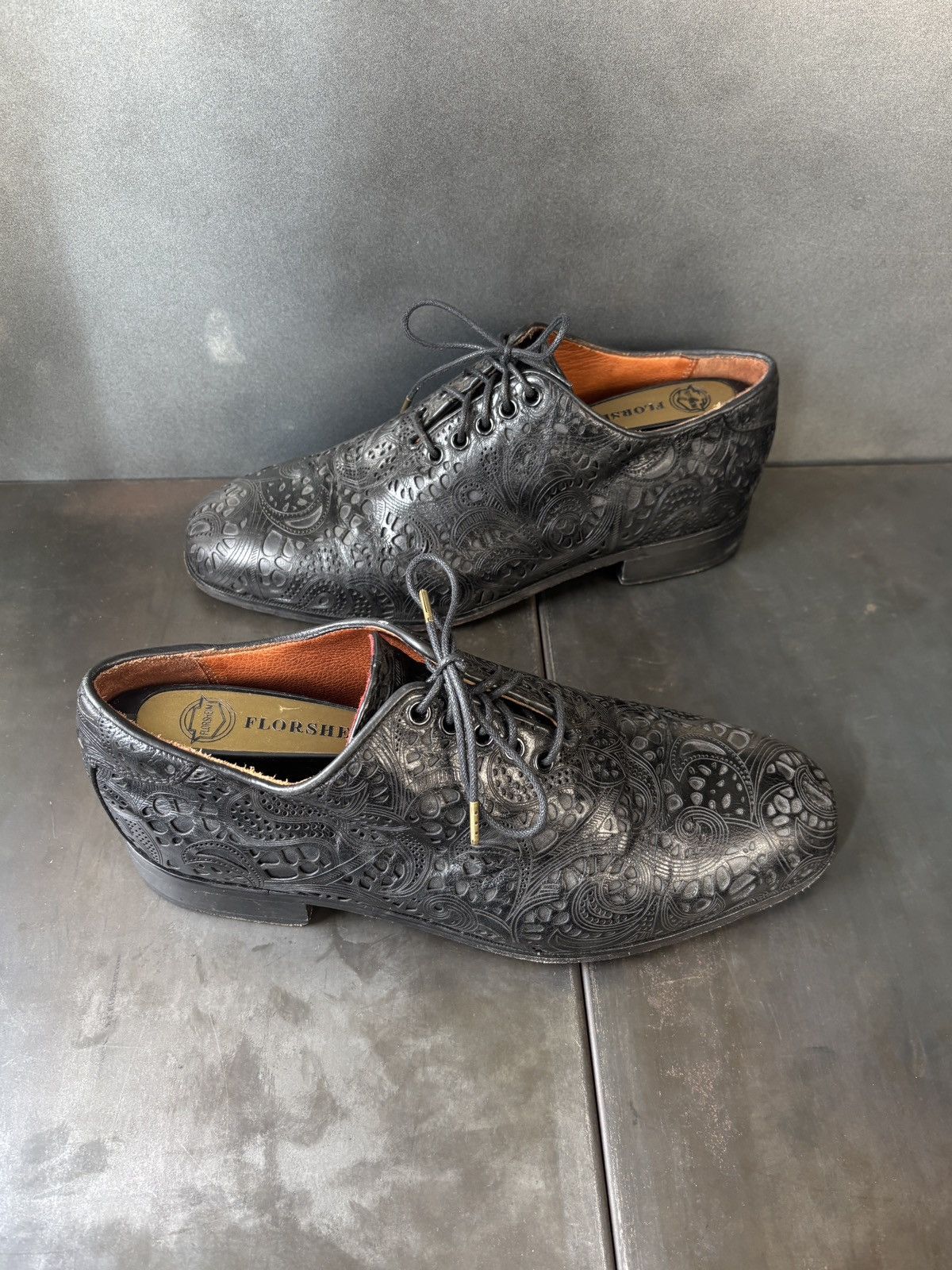 Duckie Brown × Florsheim Florsheim by Duckie Brown Tooled Leather Dress Shoes Oxfords Size US 9.5 / EU 42-43 - 23 Thumbnail