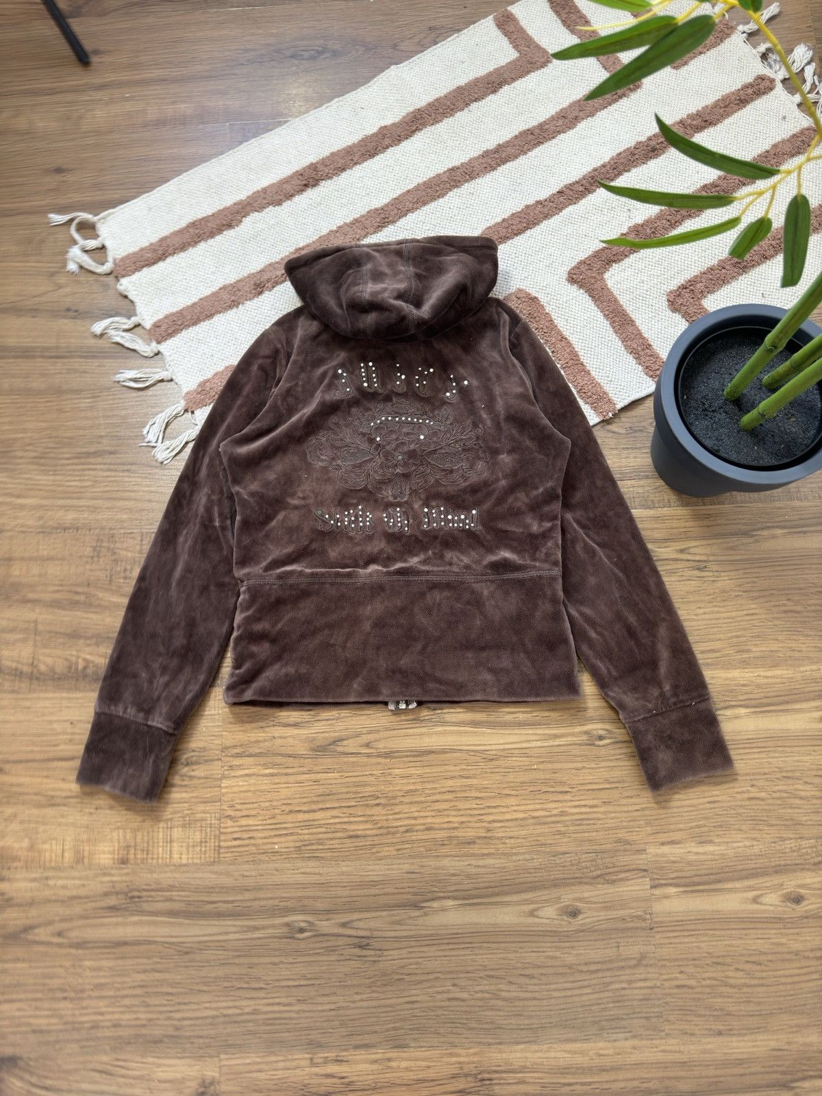 Juicy Couture VINTAGE JUICY COUTURE BIG LOGO Y2K BROWN ZIP HOODIE Size XL / US 12-14 / IT 48-50 - 1 Thumbnail