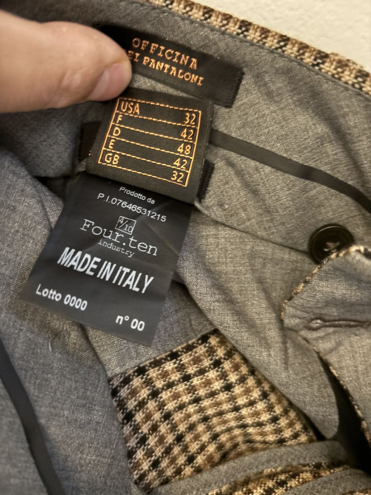 Boglioli Brand: Briglia 1949, wool brown checkered trouser Size 38R - 6 Thumbnail