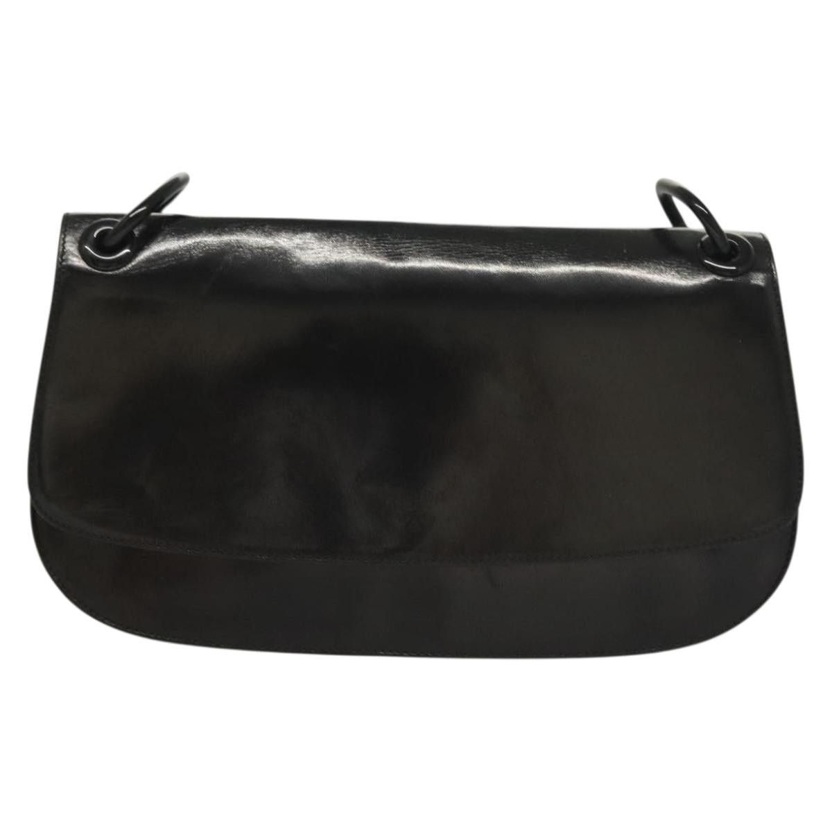 Prada PRADA Chain Shoulder Bag Leather Black Size ONE SIZE - 2 Thumbnail