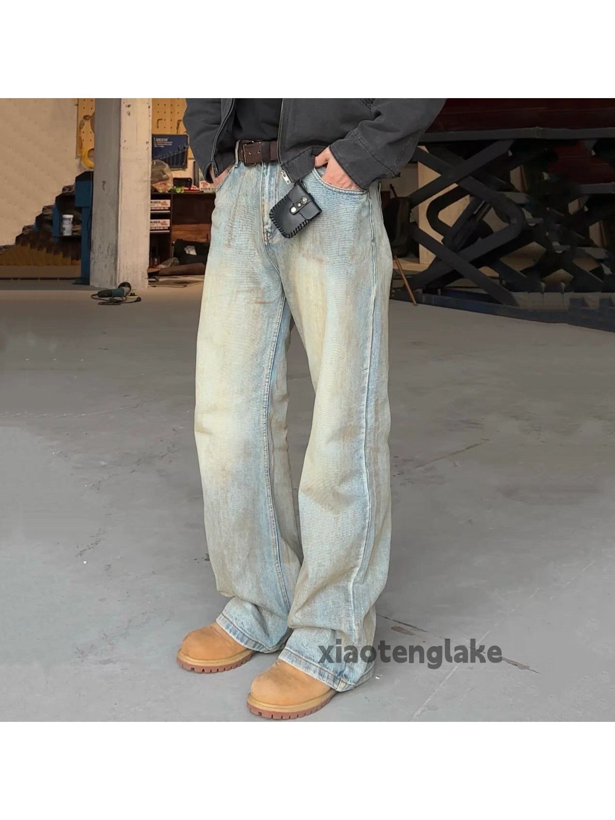 Jean × Vintage washed faded punk grunge stain paint yuppie jeans Size US 31 - 6 Thumbnail