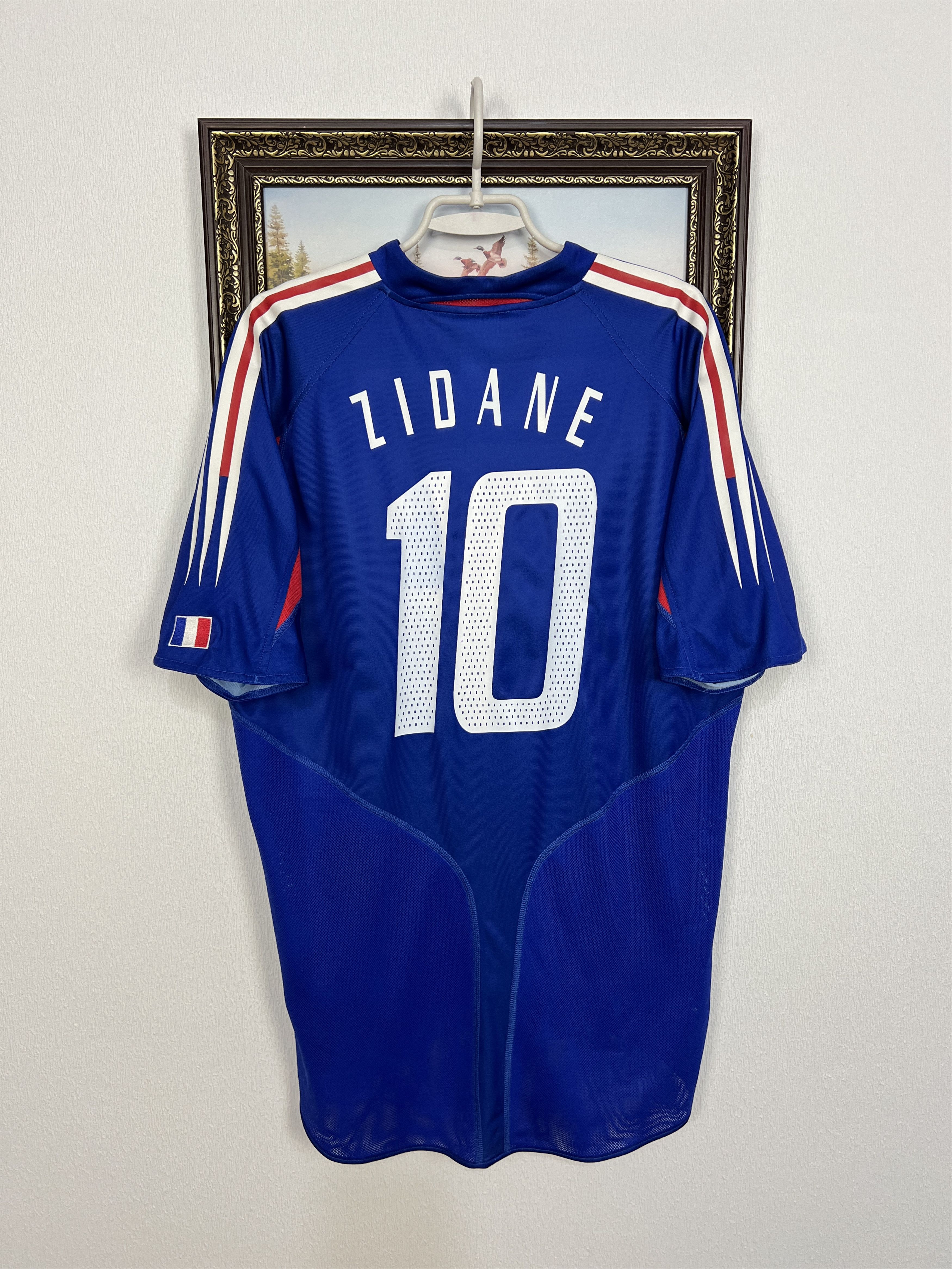 Adidas France football shirt 2004 Soccer #10 Zidane Jersey Trikot Size US L / EU 52-54 / 3 - 1 Thumbnail