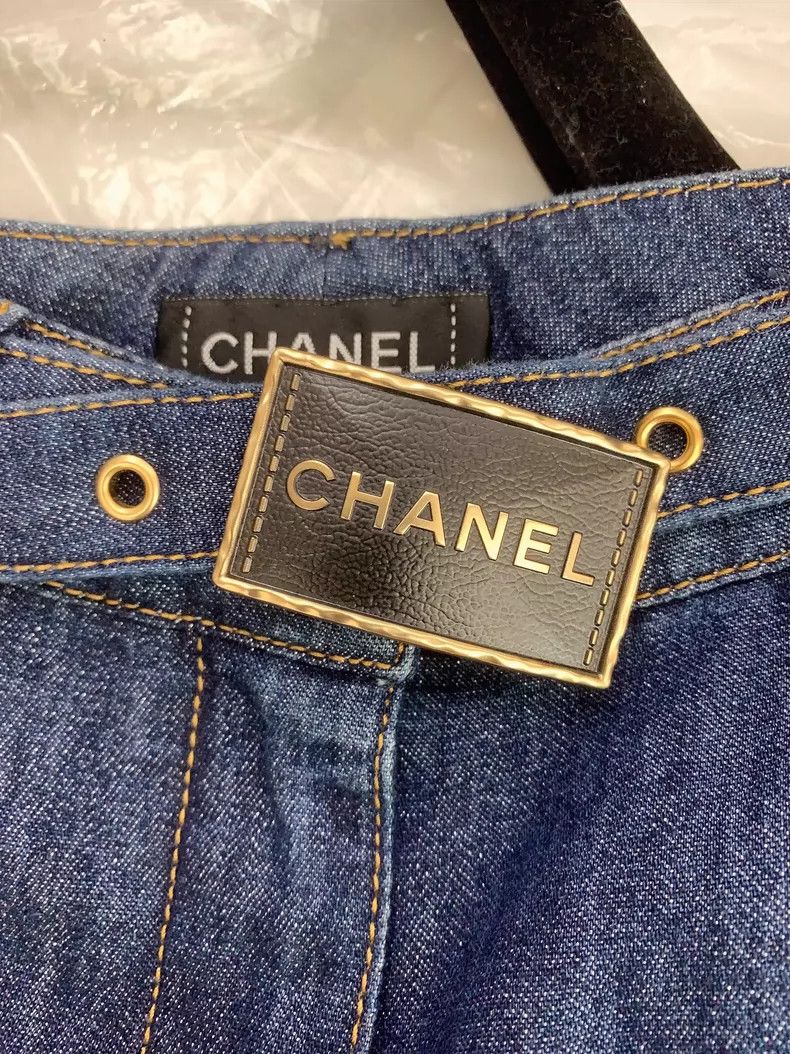 Chanel Chanel Dark blue denim wide-leg trousers Size 25" / US 0 / IT 36 - 3 Thumbnail