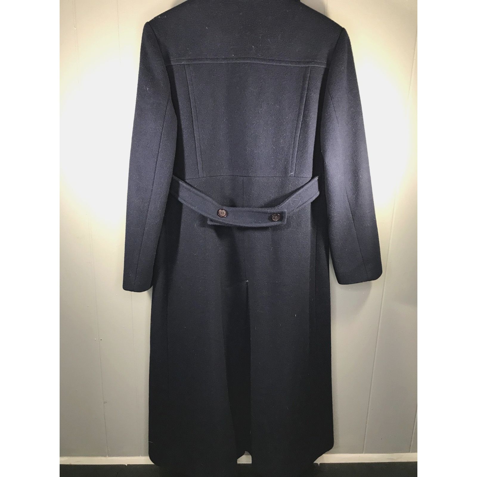 Other JG Hook Vintage 100% Wool Navy Blue Collared Trench Coat Wom Size M / US 6-8 / IT 42-44 - 2 Thumbnail